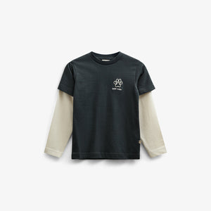 Boxy T-shirt met dubbele mouwen - Kids - Forest Green | 100840 Alex
