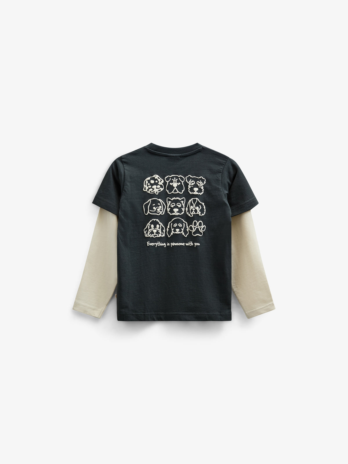 Boxy T-shirt met dubbele mouwen - Kids - Forest Green | 100840 Alex