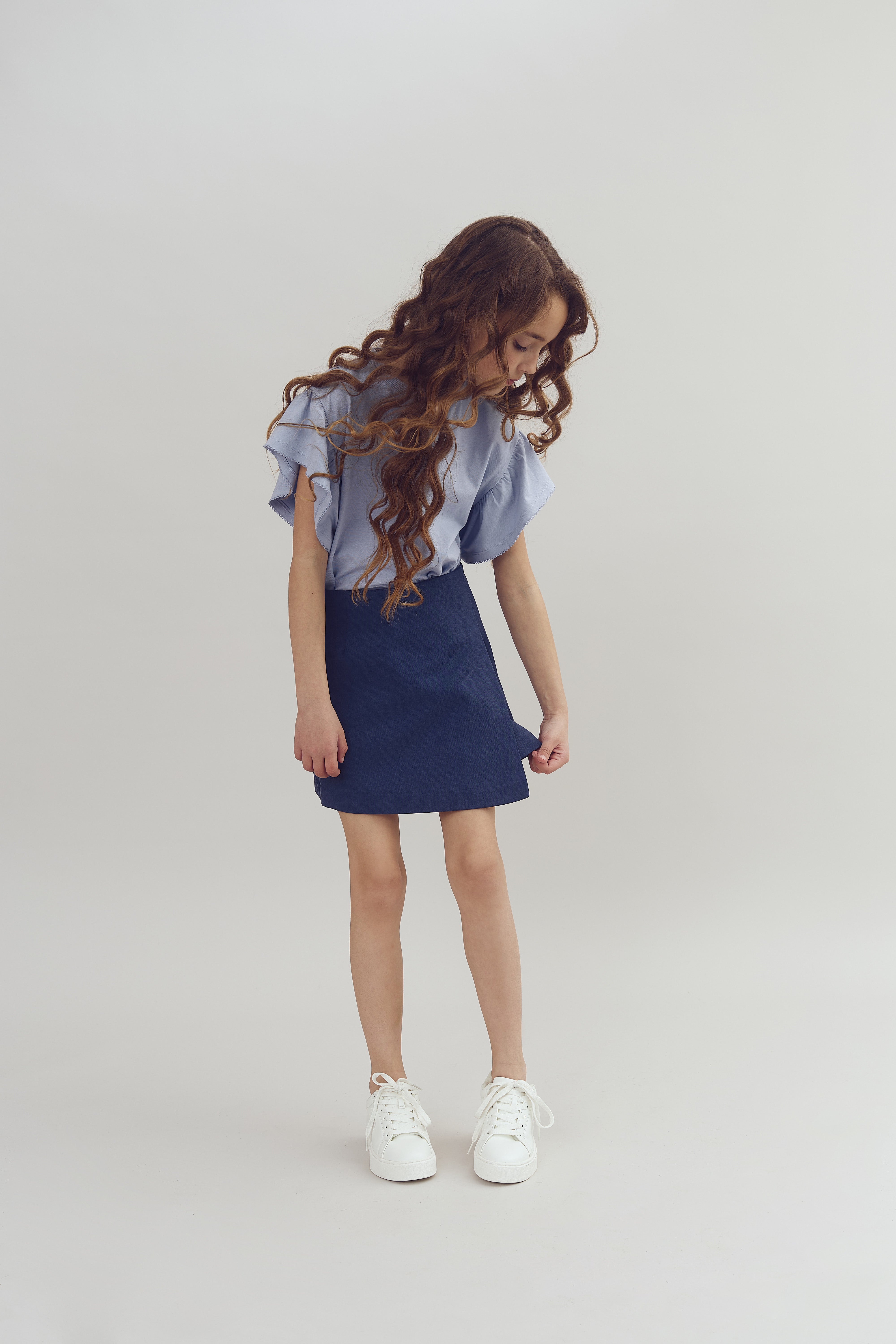 Tencel rok - Tween - Dusty Cobalt | 100131 Asta