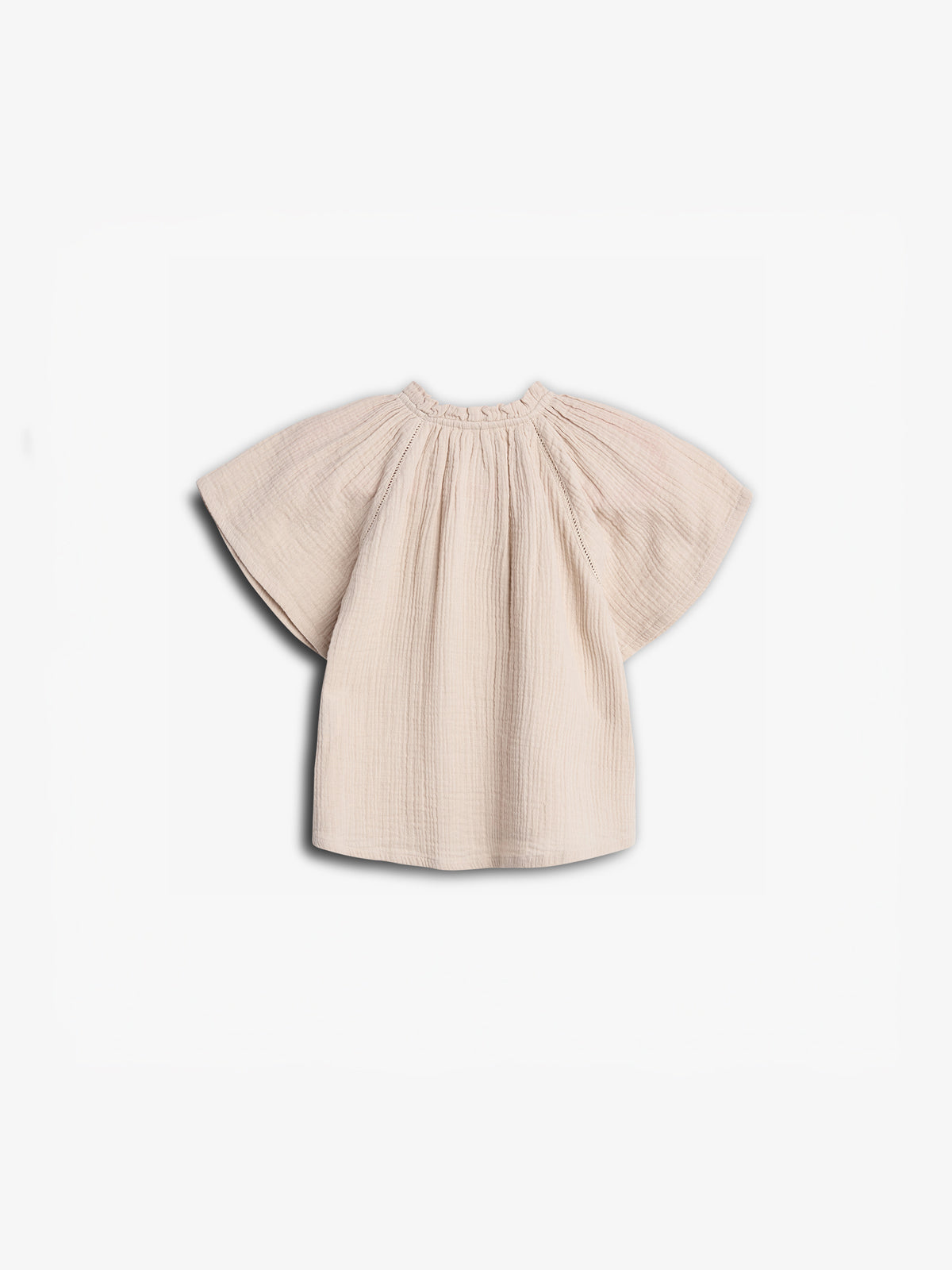 Musselin blouse met knoopsluiting - Light Beige | 100239 Ella