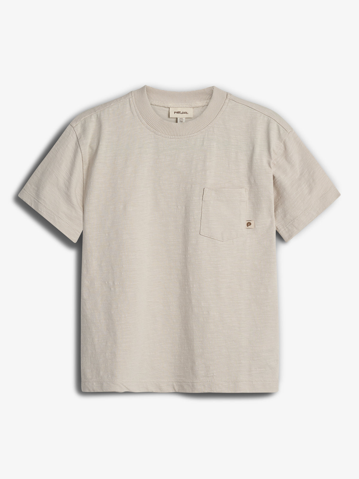 Slub jersey T-shirt met borstzak - Tween - Off White | 100409 Emil