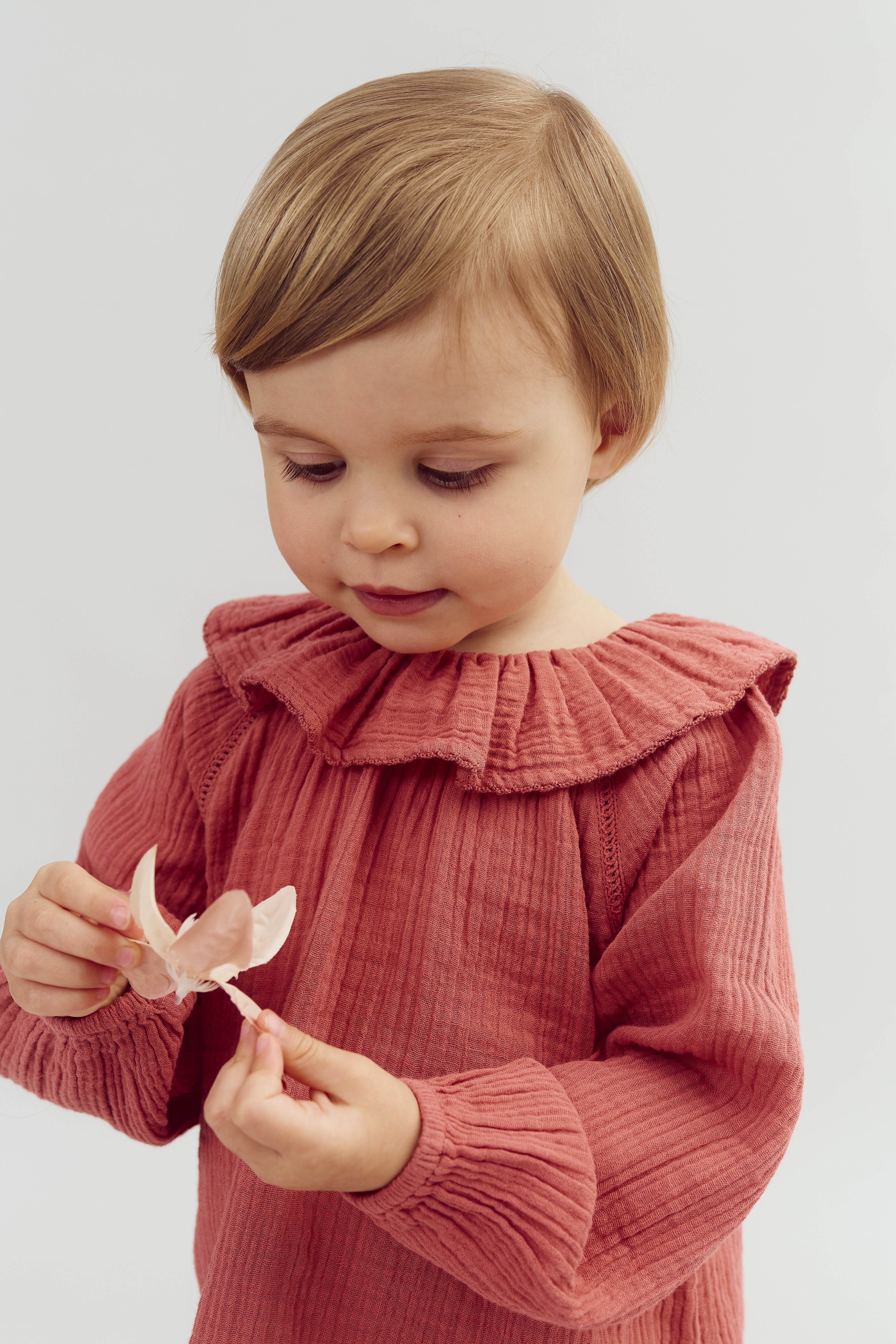 Musselin blouse met kraag - Blush | 100288 Ella