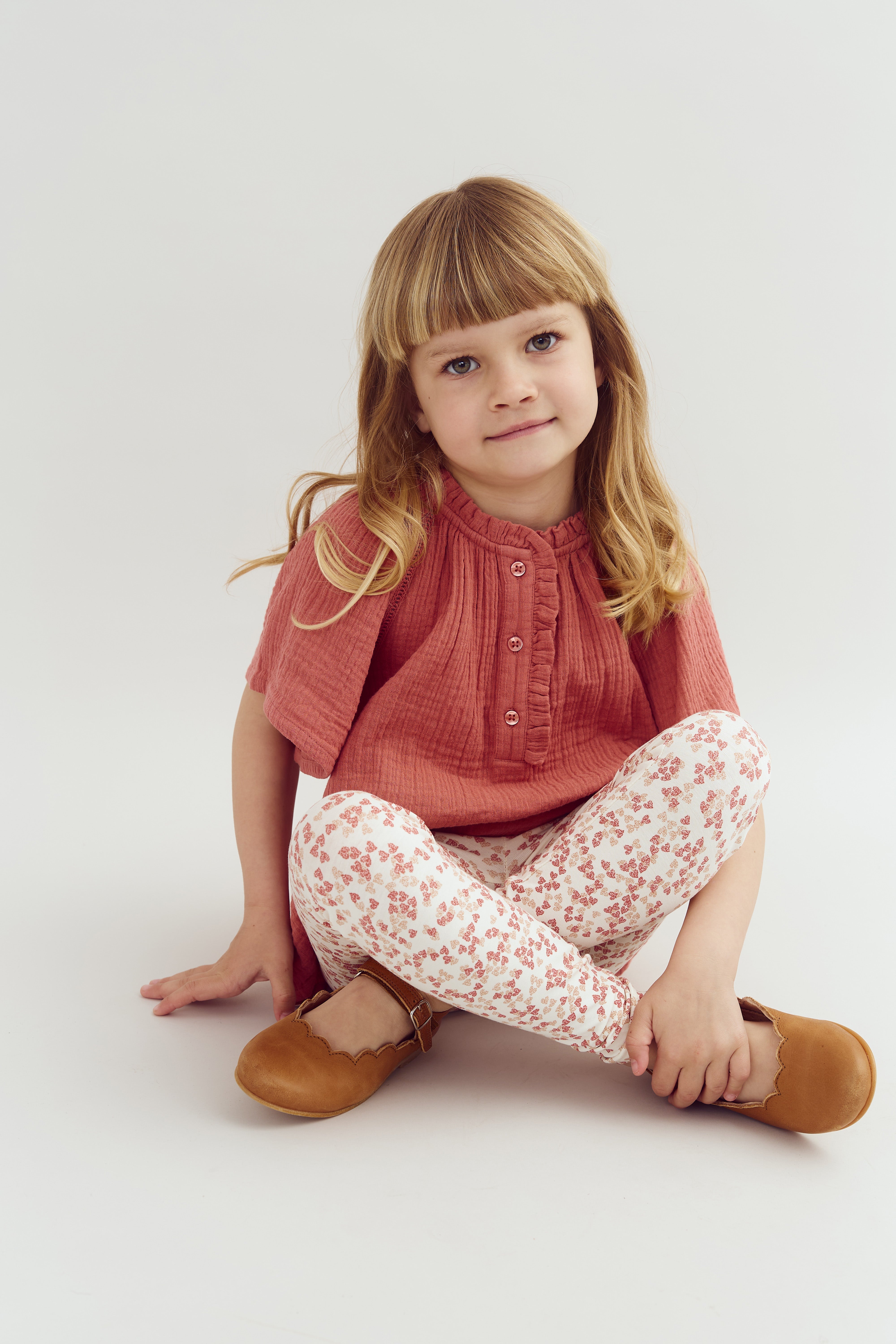 Musselin blouse met knoopsluiting - Blush | 100289 Ella
