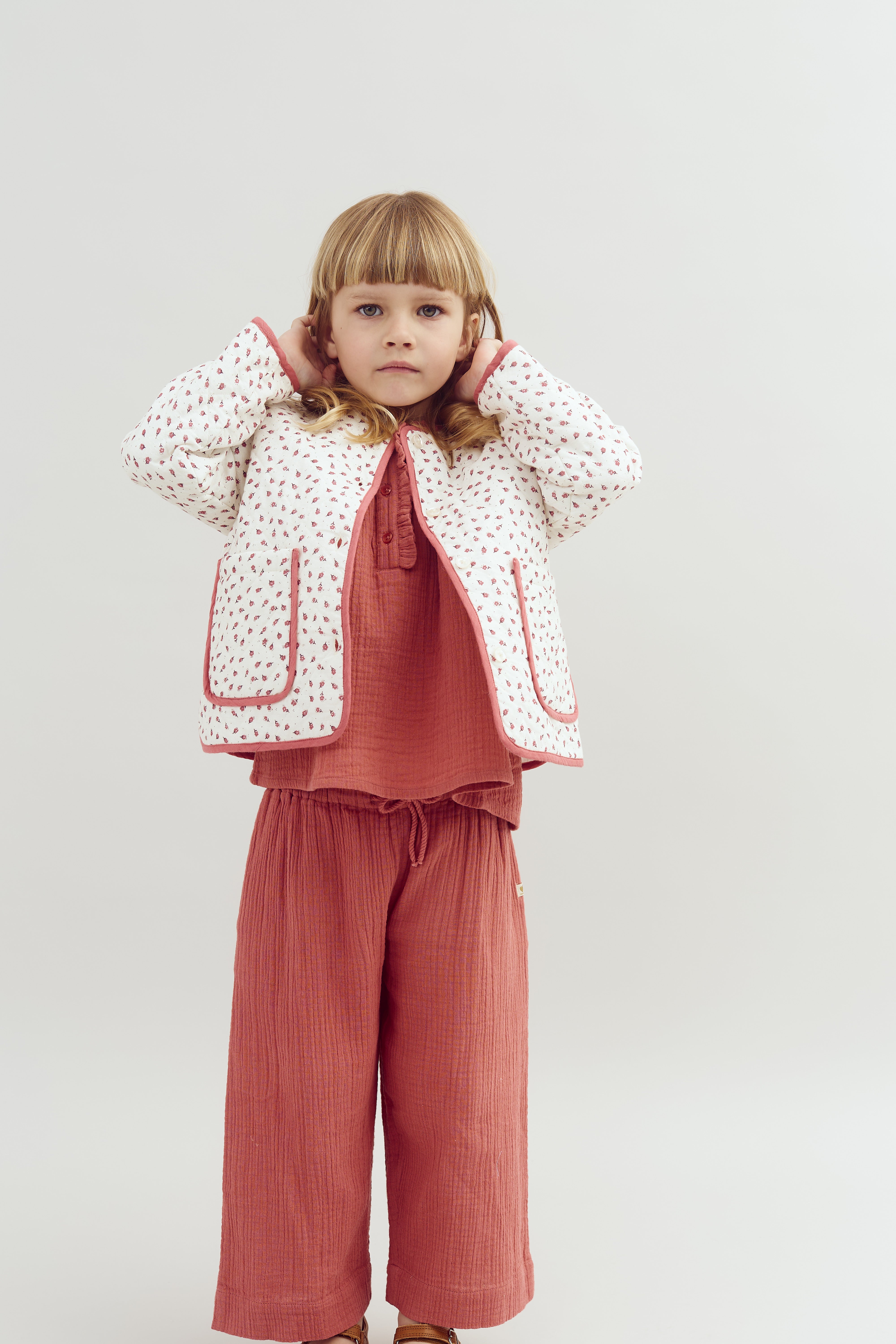 Musselin cropped broek - Blush | 100290 Ella