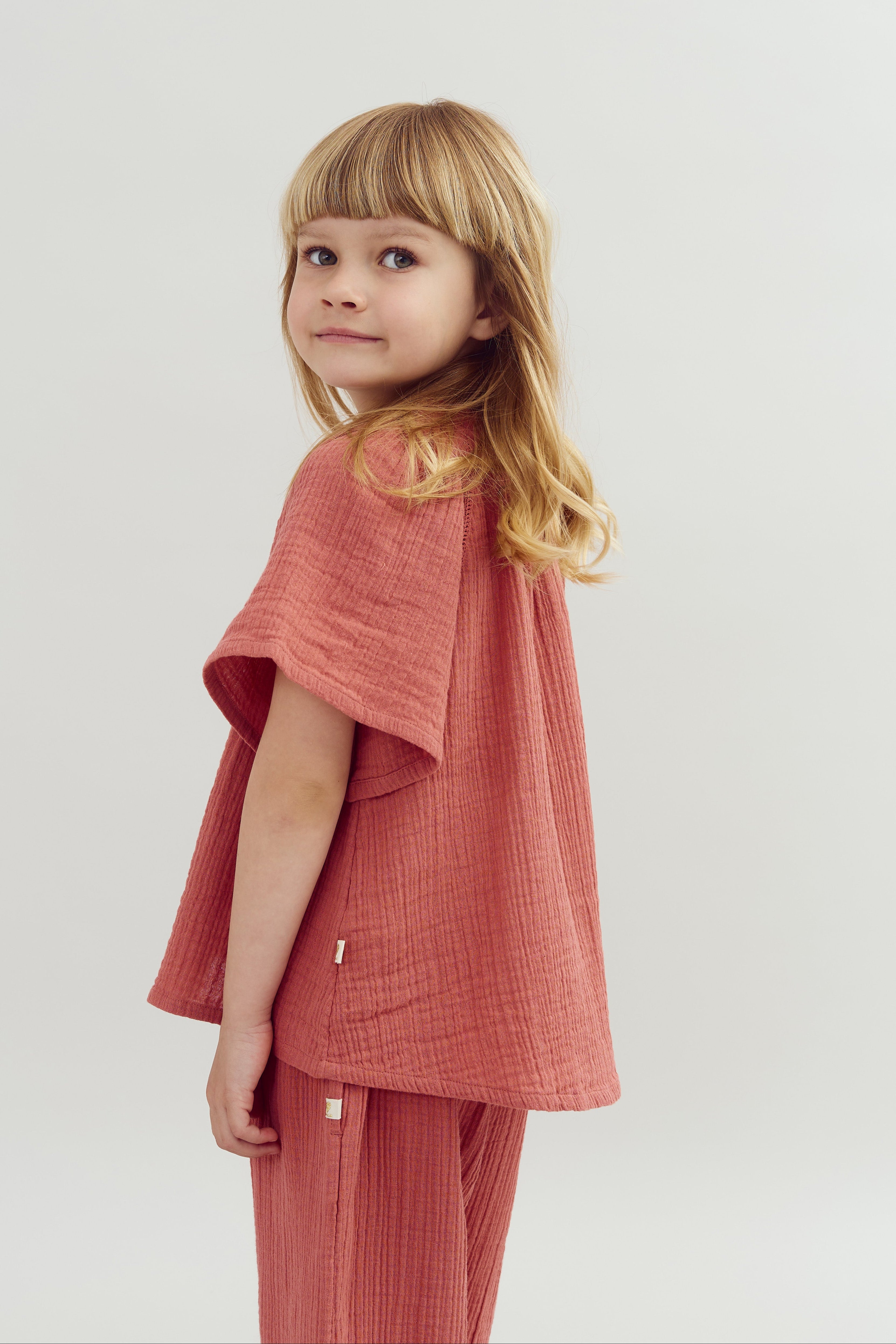 Musselin blouse met knoopsluiting - Blush | 100289 Ella