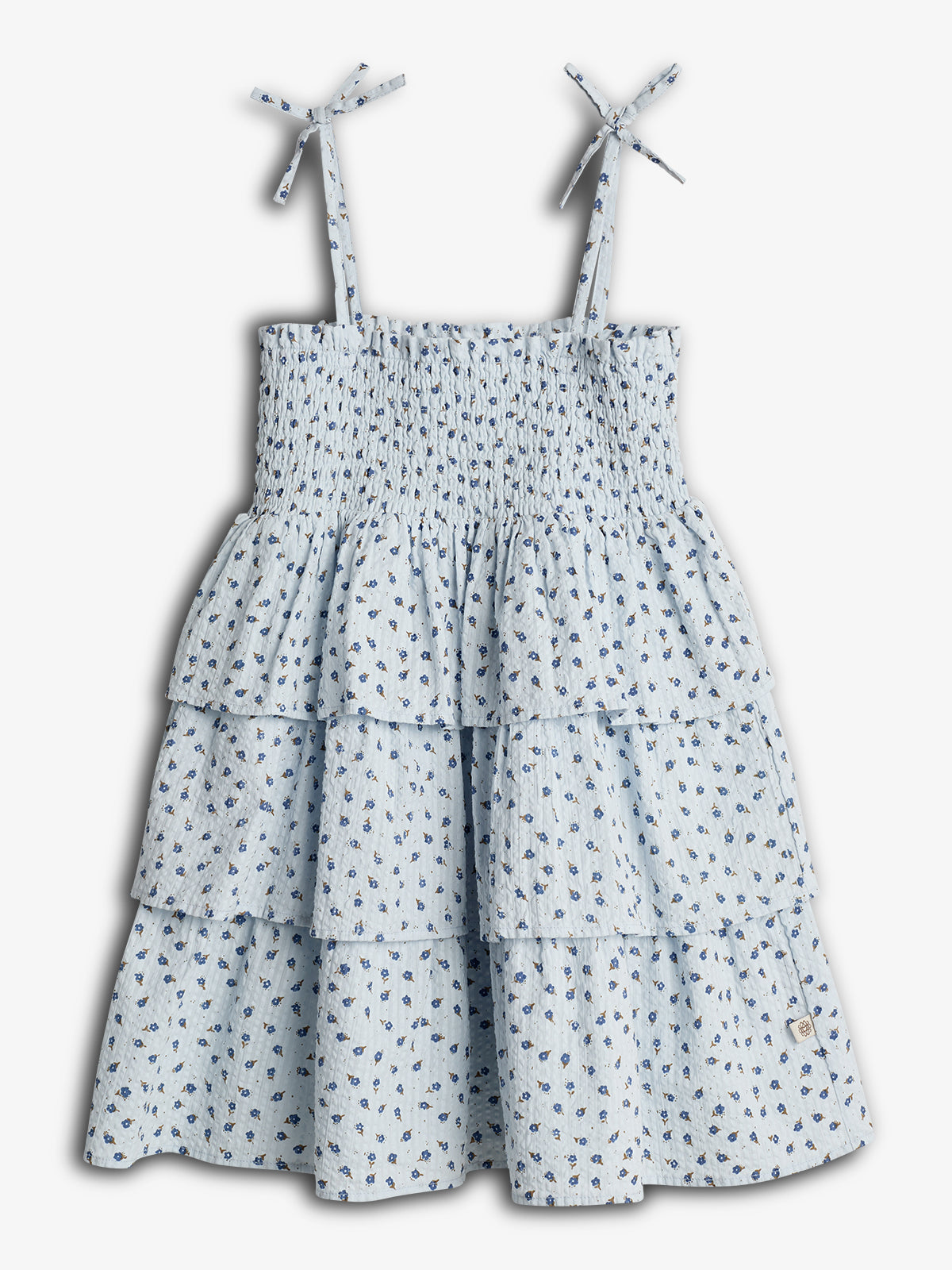 Jurk met bloemenprint en ruches - Blue Flower | 100306 Annie