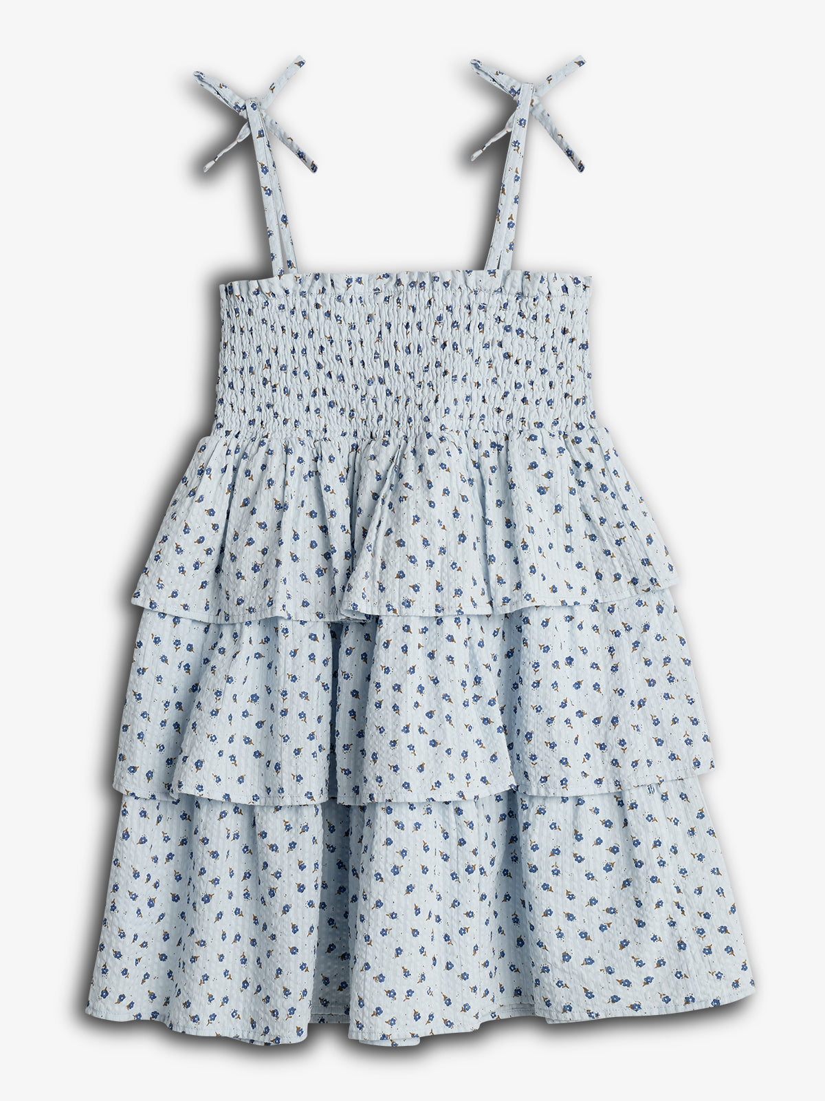 Jurk met bloemenprint en ruches - Blue Flower | 100306 Annie