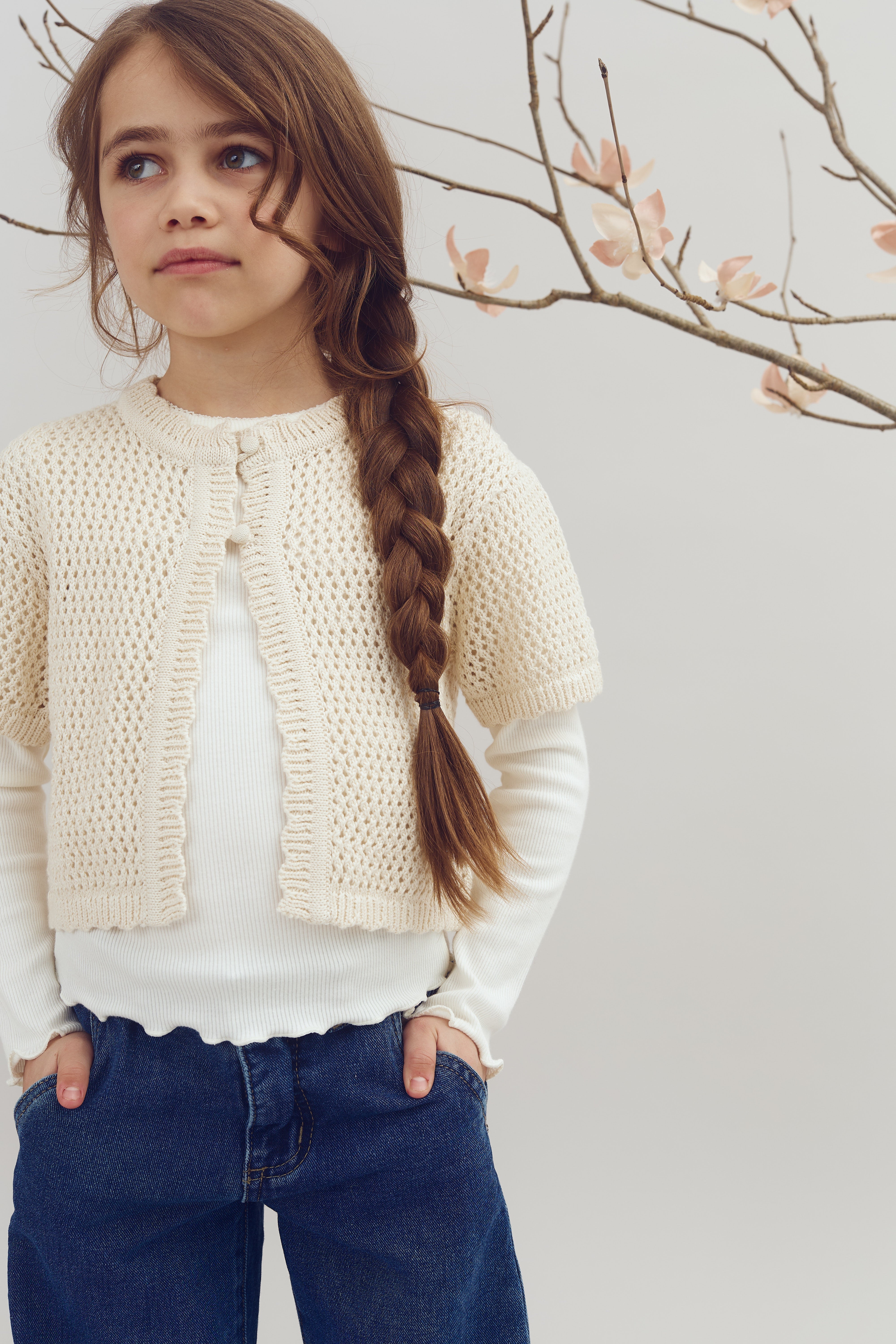 Modal rib longsleeve T-shirt - Off White | 100319 Fiona