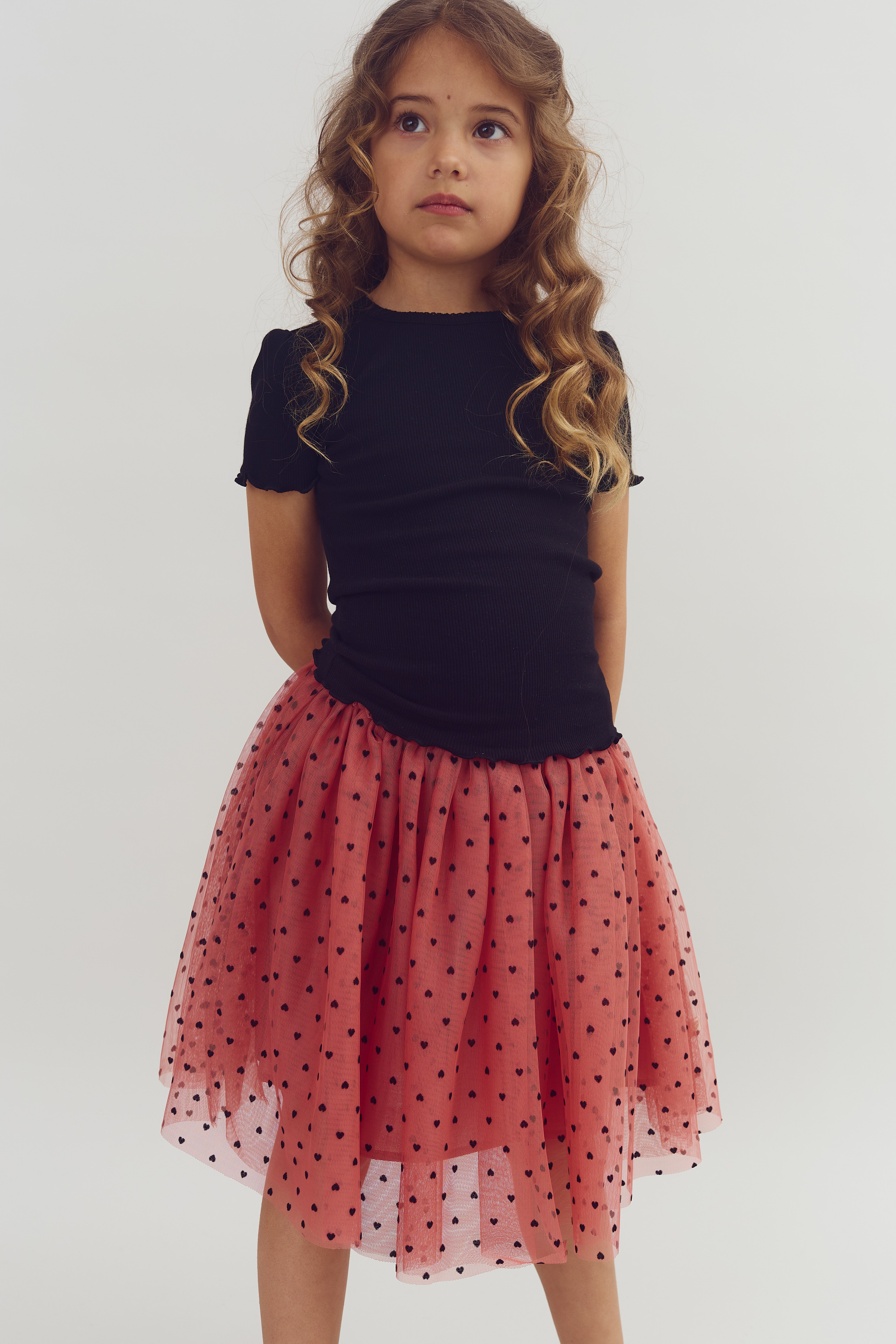 Modal rib T-shirt met korte mouwen - Black | 100321 Fiona