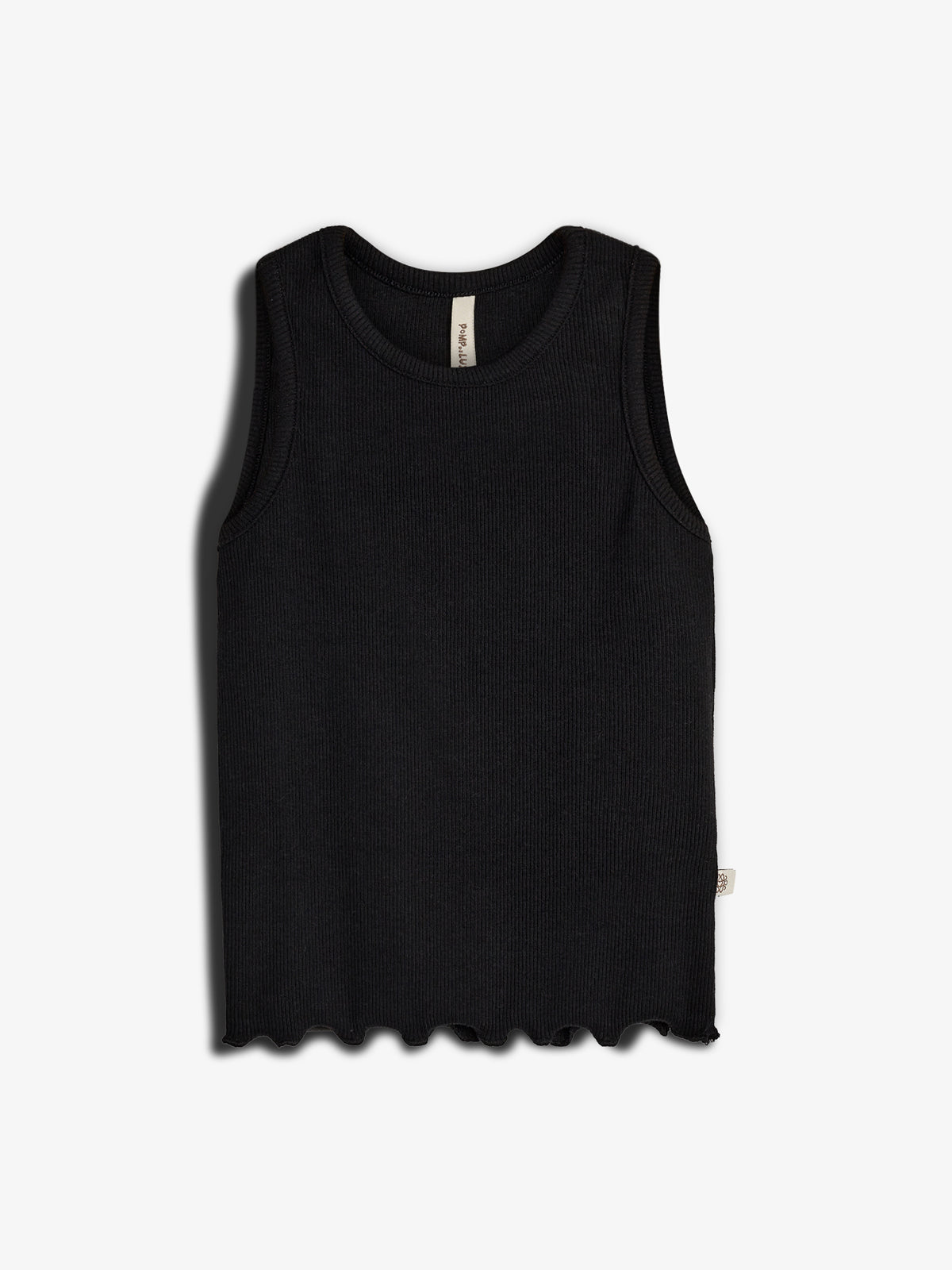 Modal rib top zonder mouwen - Black | 100325 Fiona