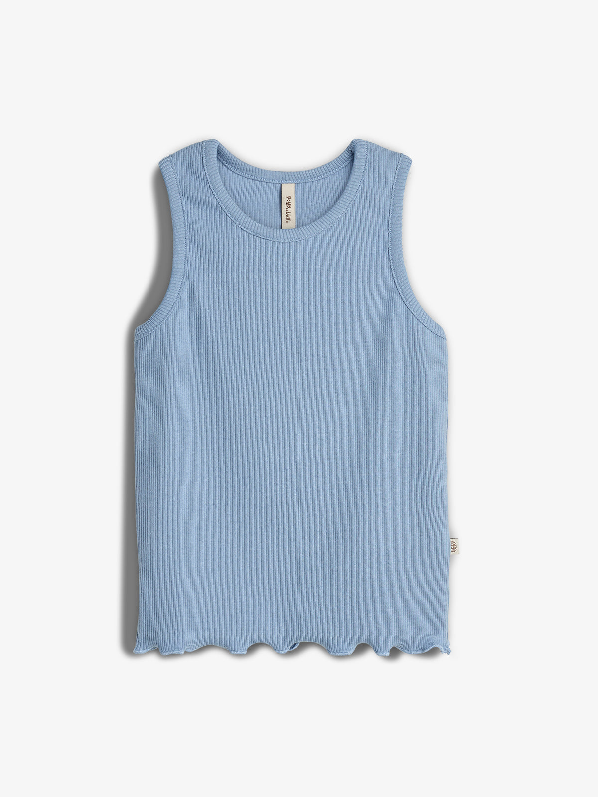 Modal rib top zonder mouwen - Blue | 100326 Fiona