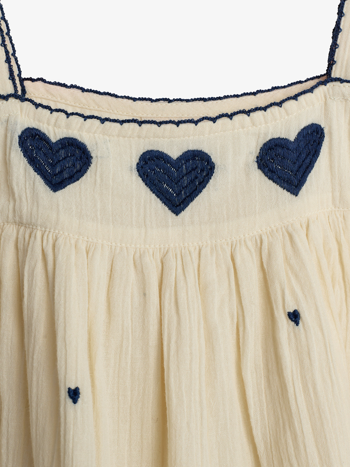 Top met bandjes en contrastborduursel - Tween - Off White | 100477 Harper