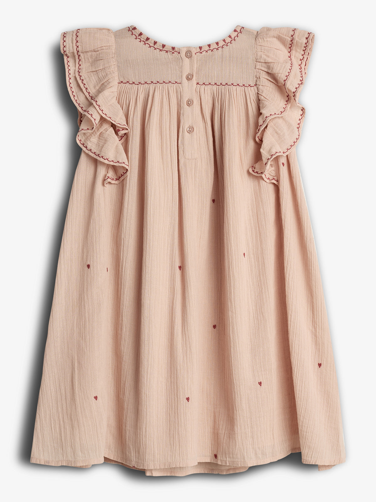 Jurk met contrastborduursel - Tween - Rose | 100479 Harper