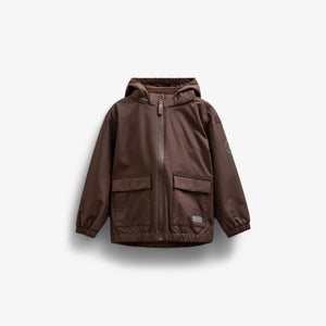 Shell-jas met opgestikte zak - Tween - Chocolate | 100500 Luke