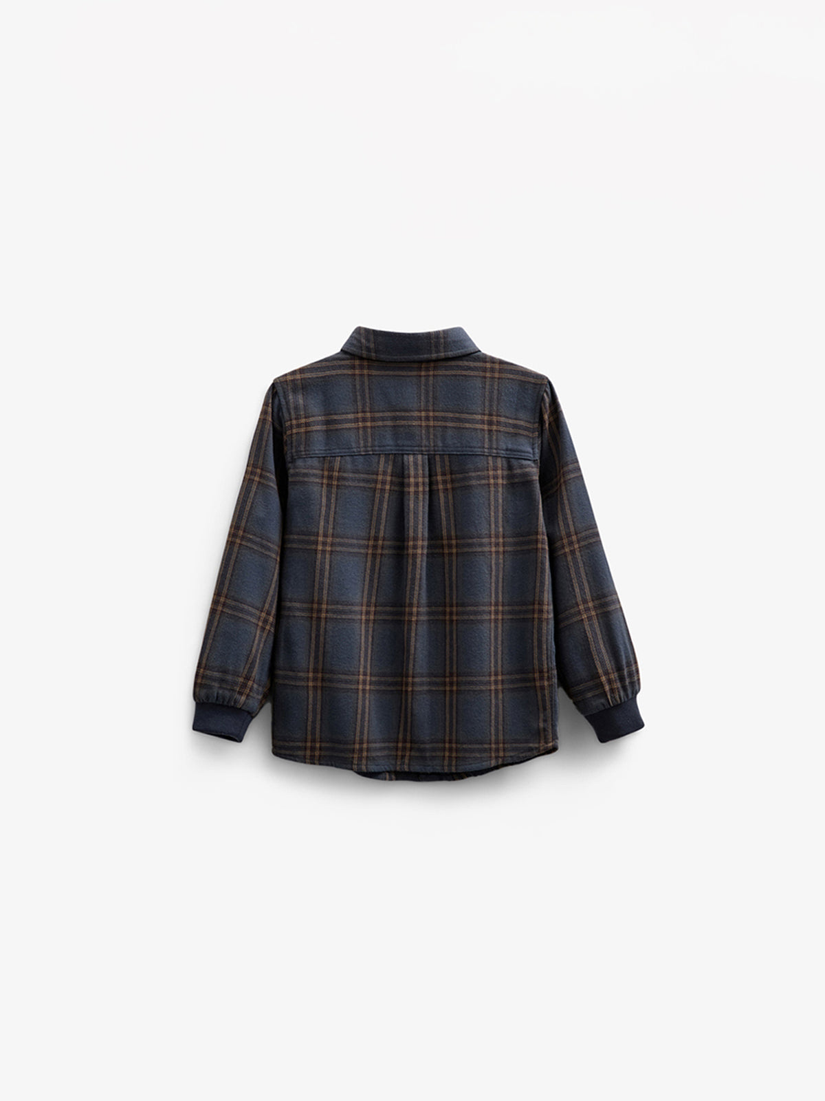 Geruit flanellen overhemd met ribboord - Kids - Navy Check | 100530 Henry