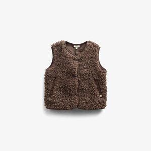 Bodywarmer van imitatiebont- Tween - Chocolate | 100553 Ellie