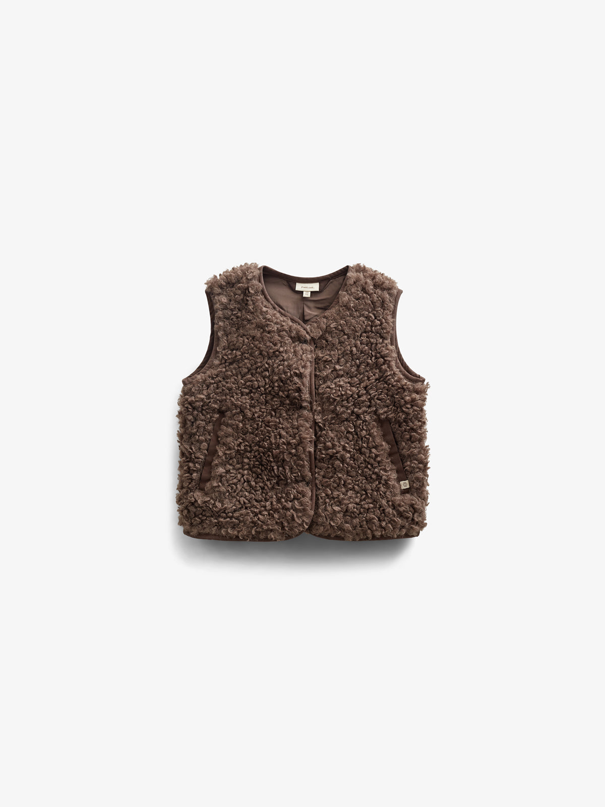 Bodywarmer van imitatiebont- Tween - Chocolate | 100553 Ellie