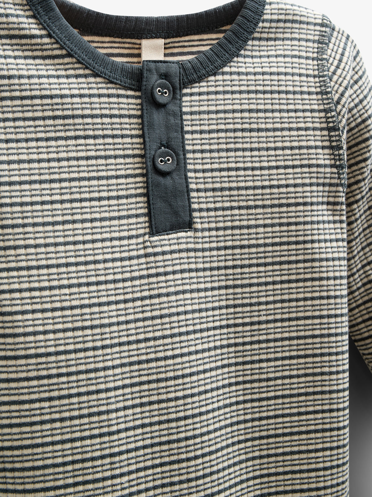 Katoenen ribbody met lange mouwen - Kids - Forest Green Stripe | 100558 Manson