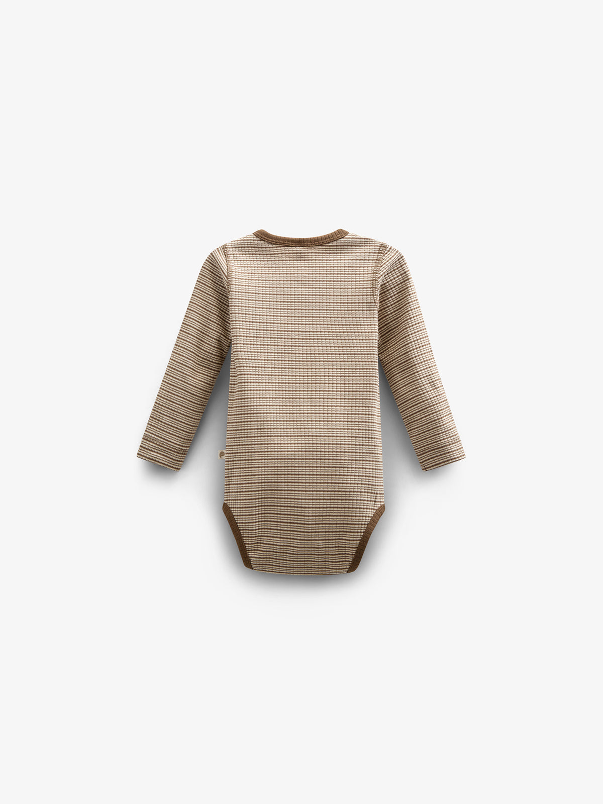 Katoenen ribbody met lange mouwen - Kids - Coffee Stripe | 100559 Manson