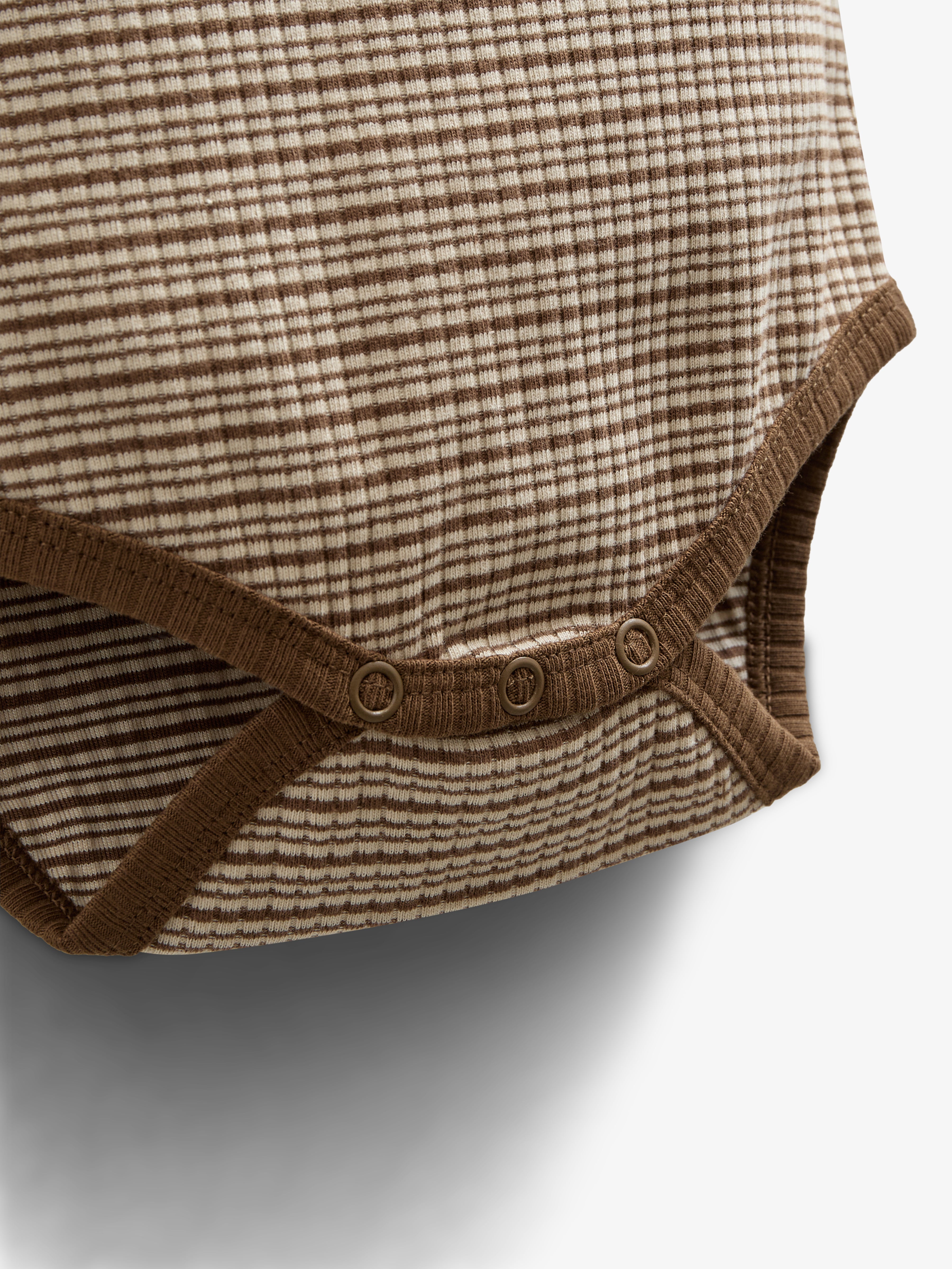 Katoenen ribbody met lange mouwen - Kids - Coffee Stripe | 100559 Manson