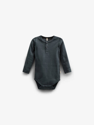 Katoenen ribbody met lange mouwen - Kids - Forest Green | 100560 Manson
