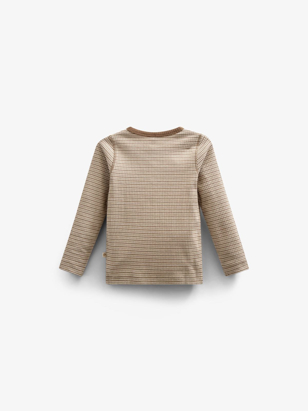 Katoenen rib T-shirt met lange mouwen - Kids - Coffee Stripe | 100564 Manson