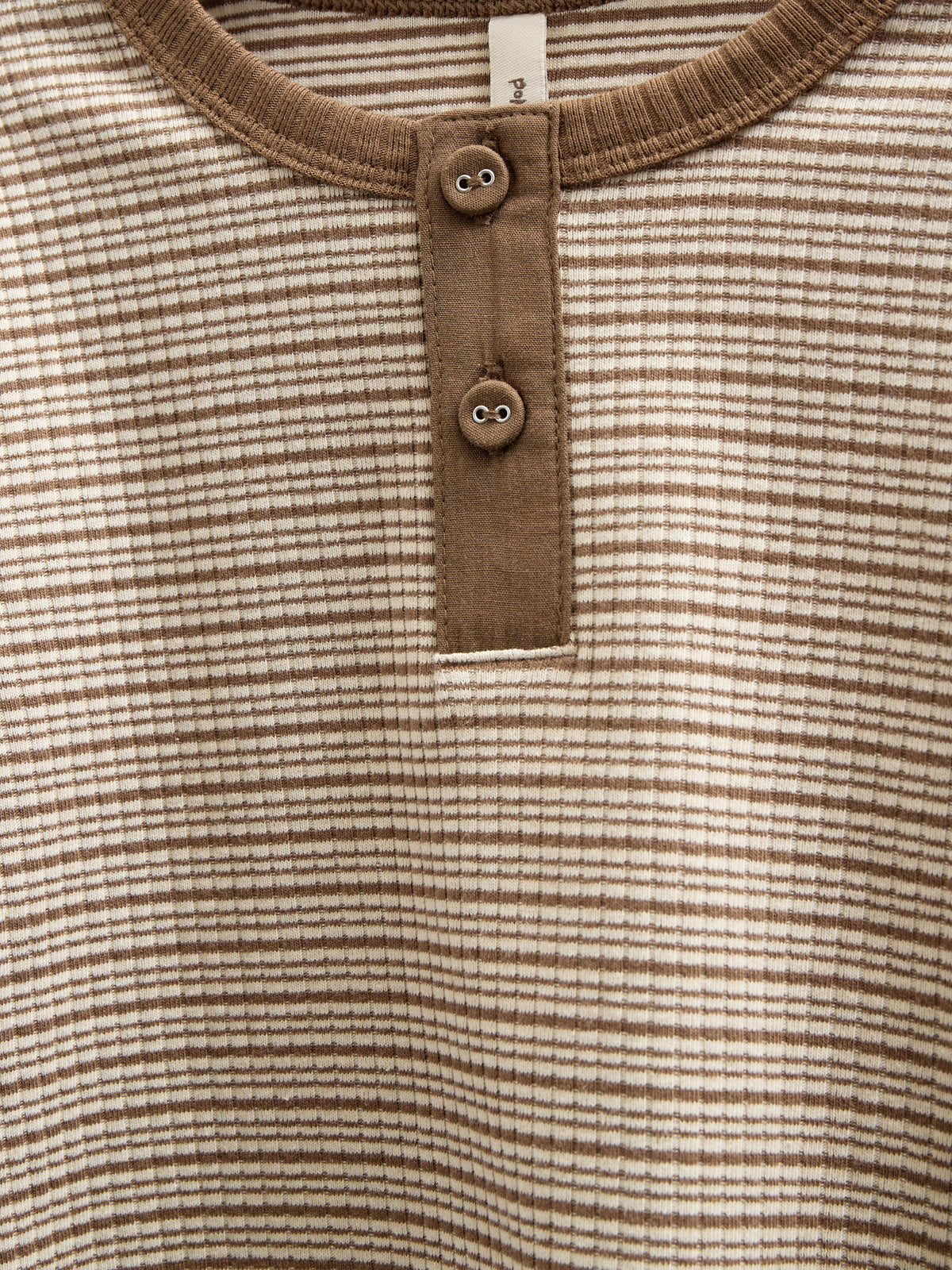 Katoenen rib T-shirt met lange mouwen - Kids - Coffee Stripe | 100564 Manson