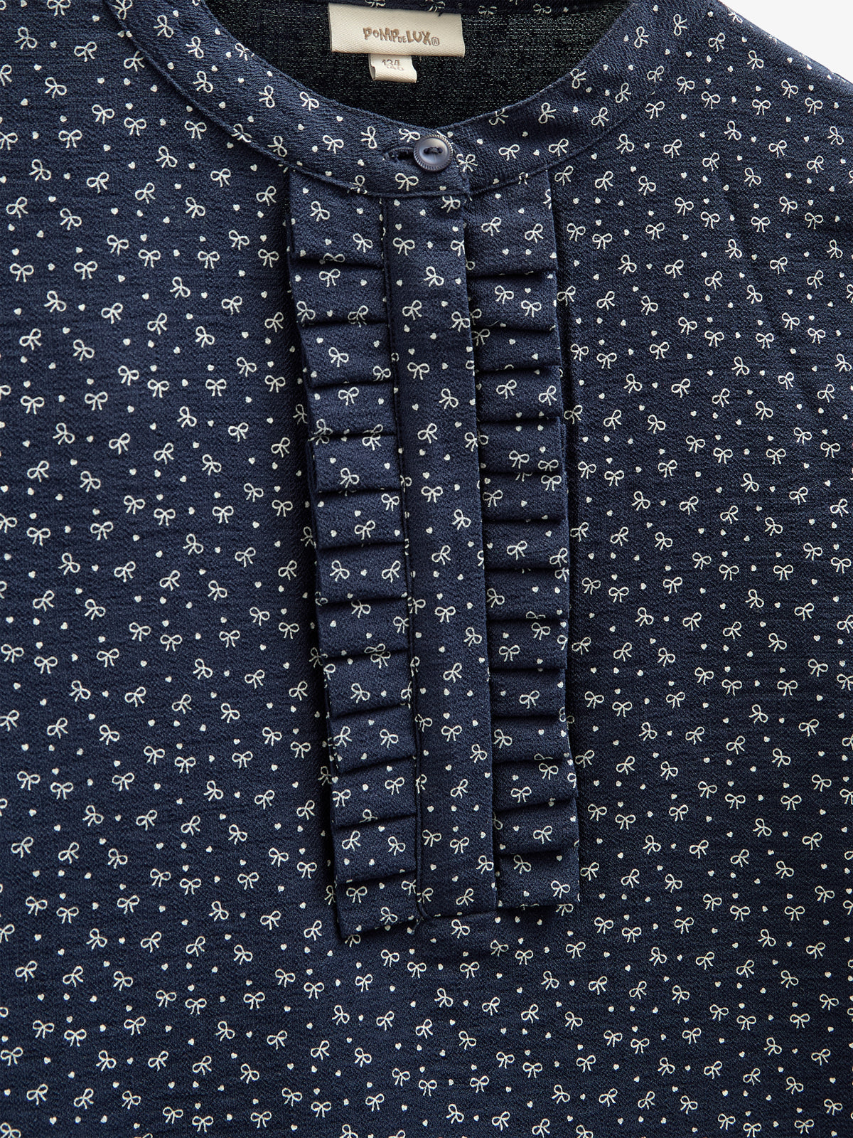 Bedrukte crêpe viscose overhemdblouse - Tween - Navy | 100658 Ana