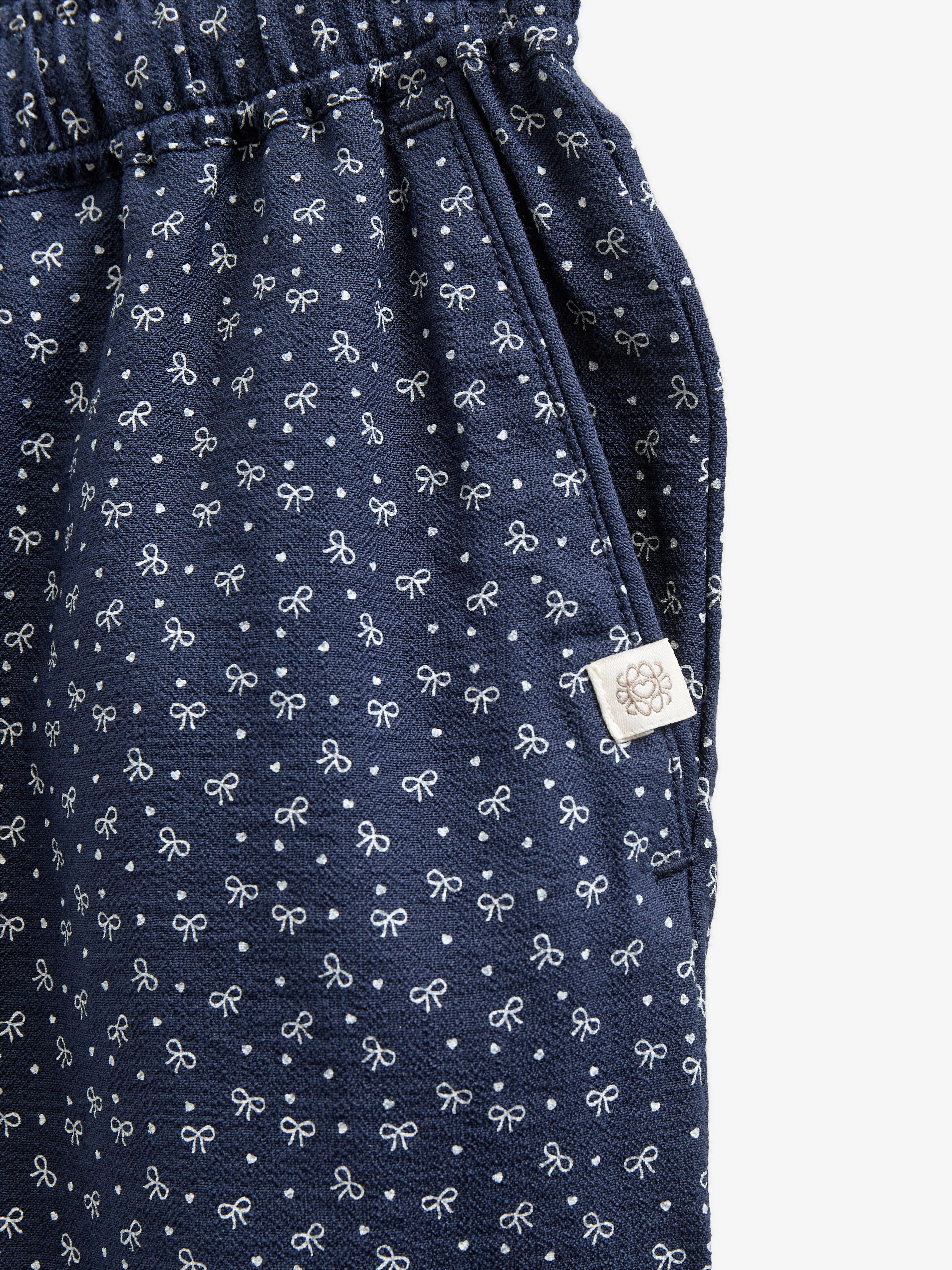 Bedrukte broek van crêpe viscose - Tween - Navy | 100660 Ana