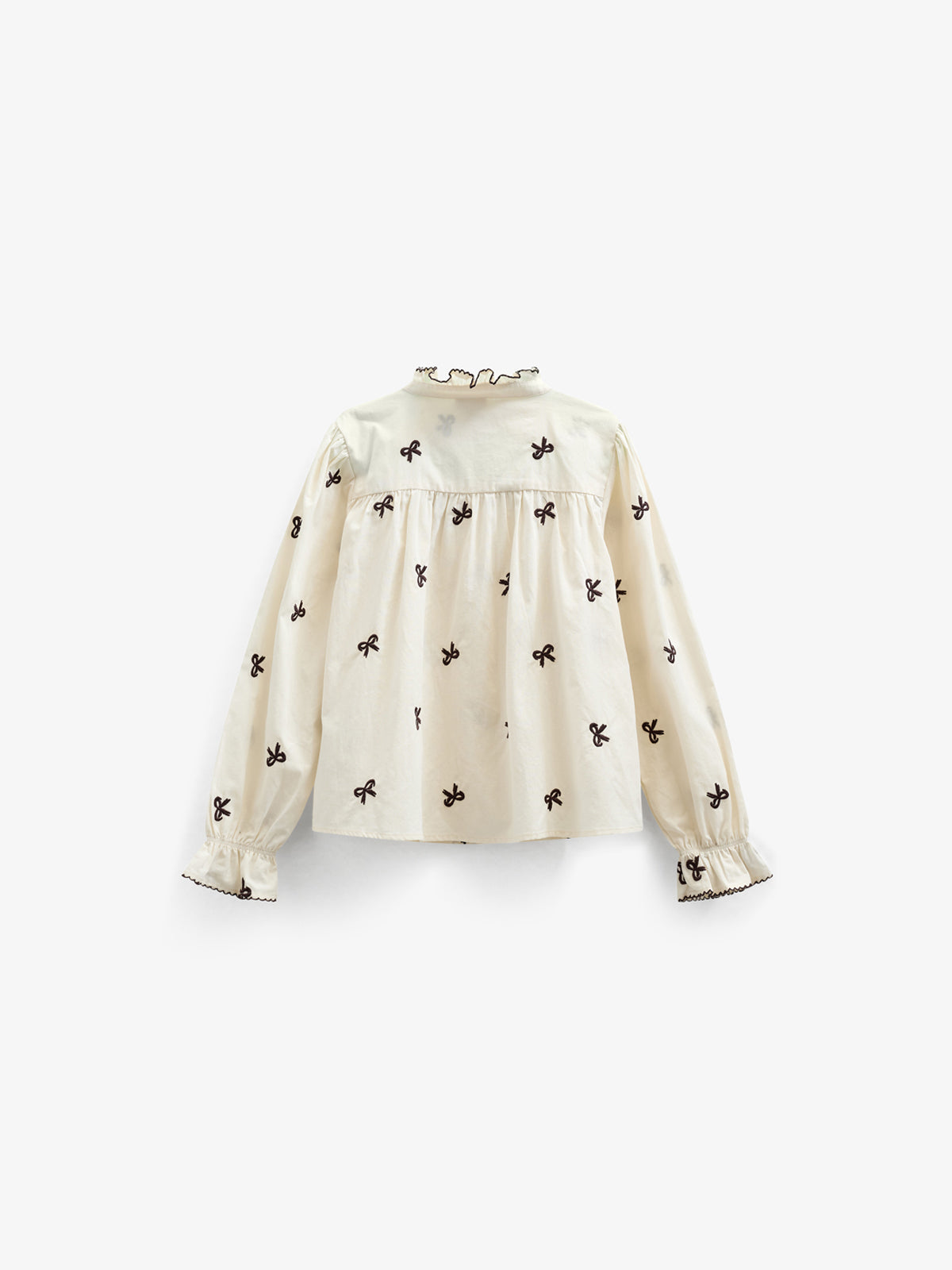 Popeline blouse met borduursel - Kids - Off White | 100673 Adison