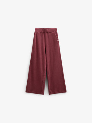 Zachte rib broek met wijde pijpen - Tween - Burgundy Melange | 100702 Alana