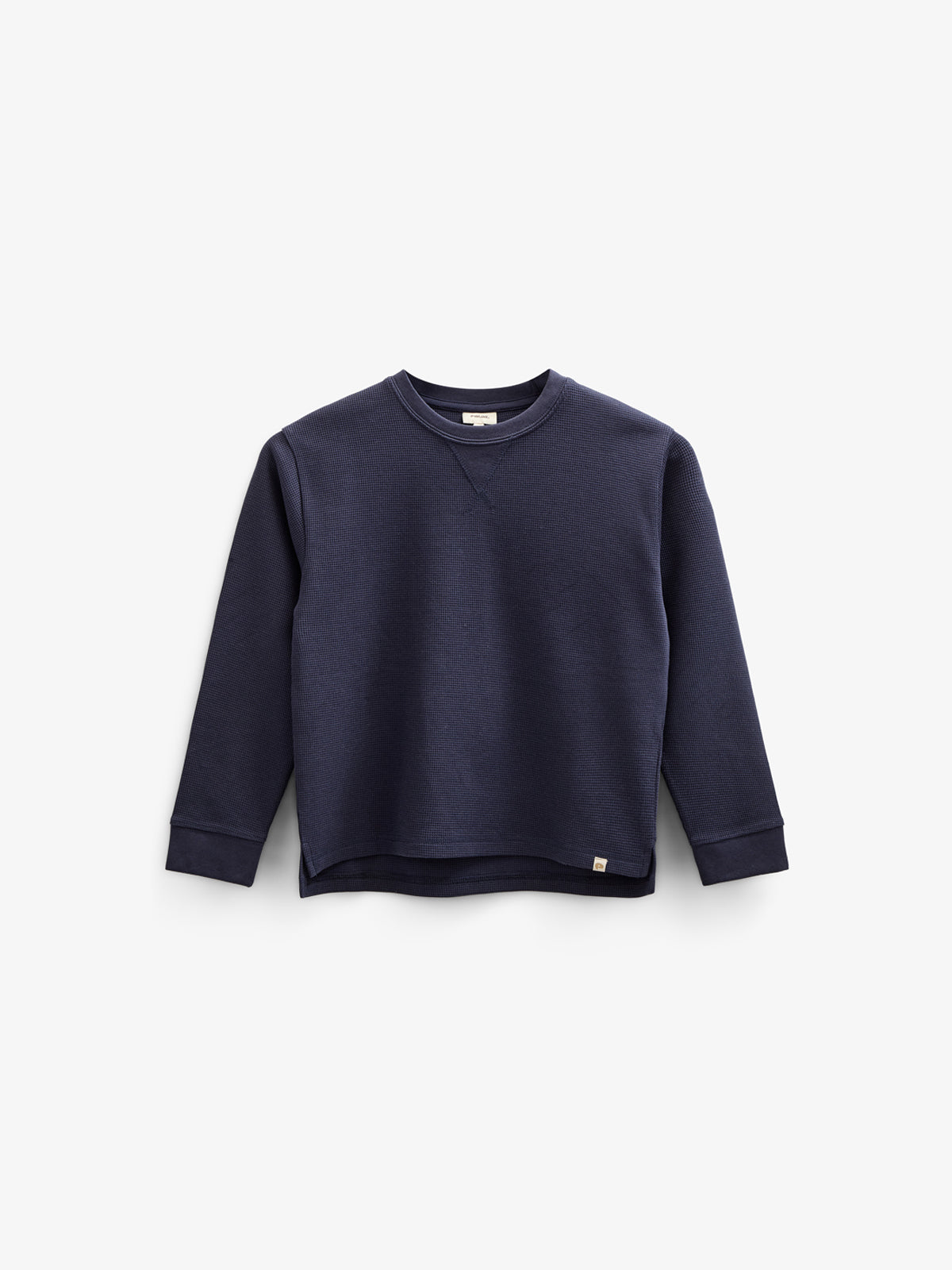 Gestructureerd T-shirt met lange mouwen - Kids - Navy | 100703 Malthe
