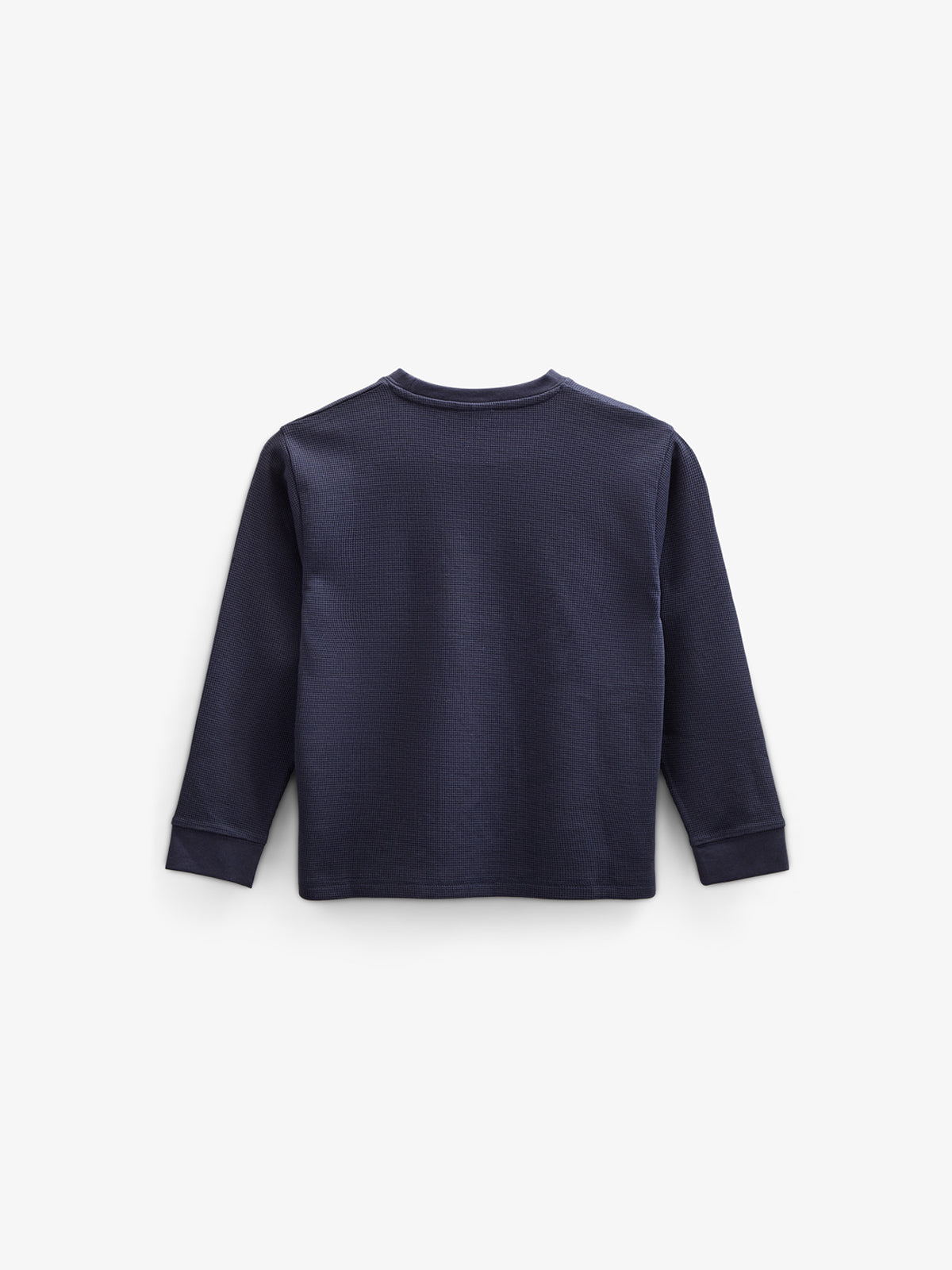 Gestructureerd T-shirt met lange mouwen - Kids - Navy | 100703 Malthe