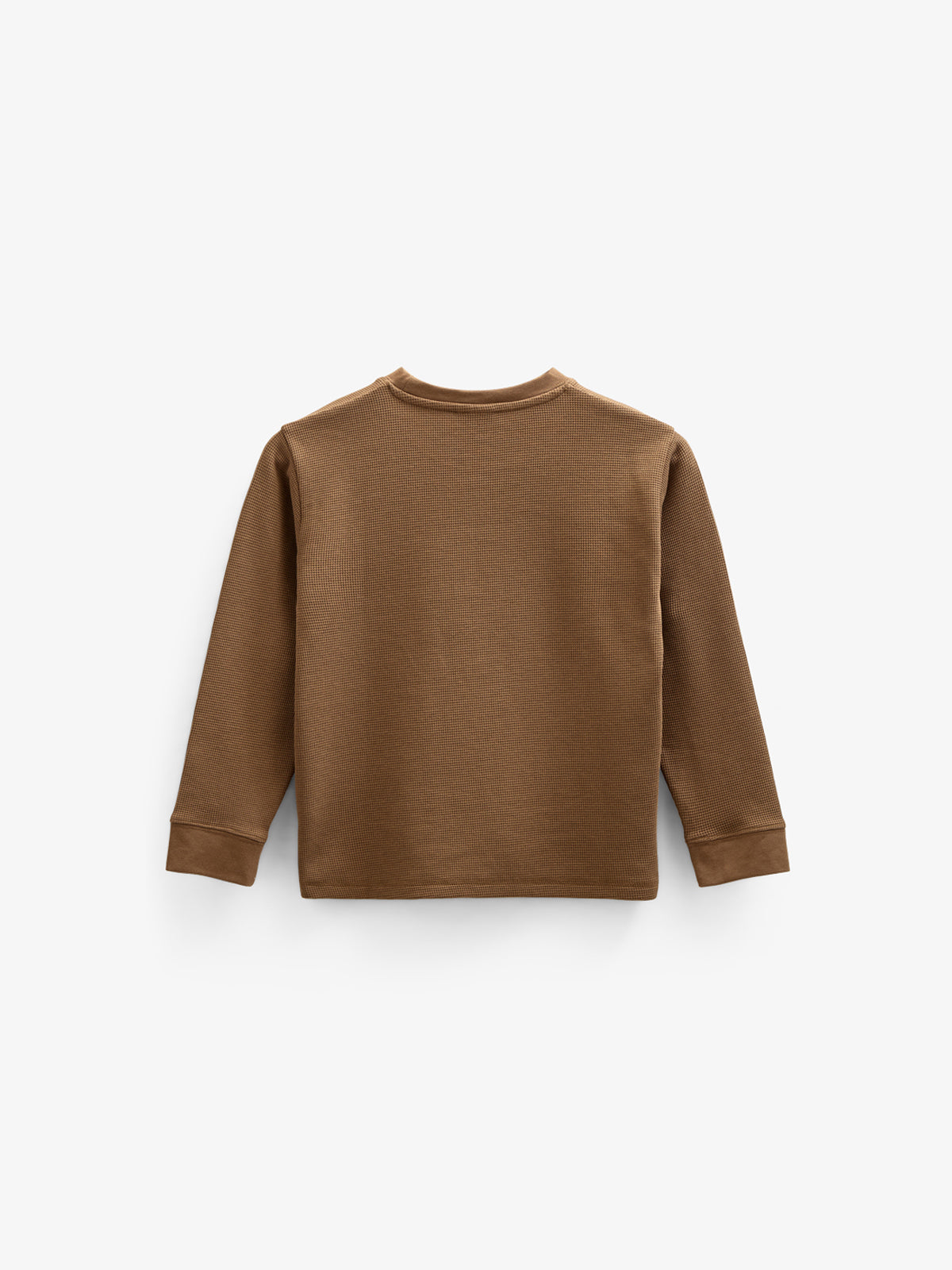 Gestructureerd T-shirt met lange mouwen - Tween - Coffee | 100706 Malthe