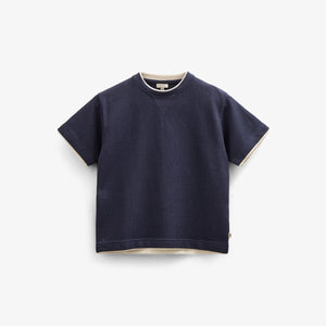 Gestructureerd T-shirt met korte mouwen - Tween - Navy | 100710 Malthe