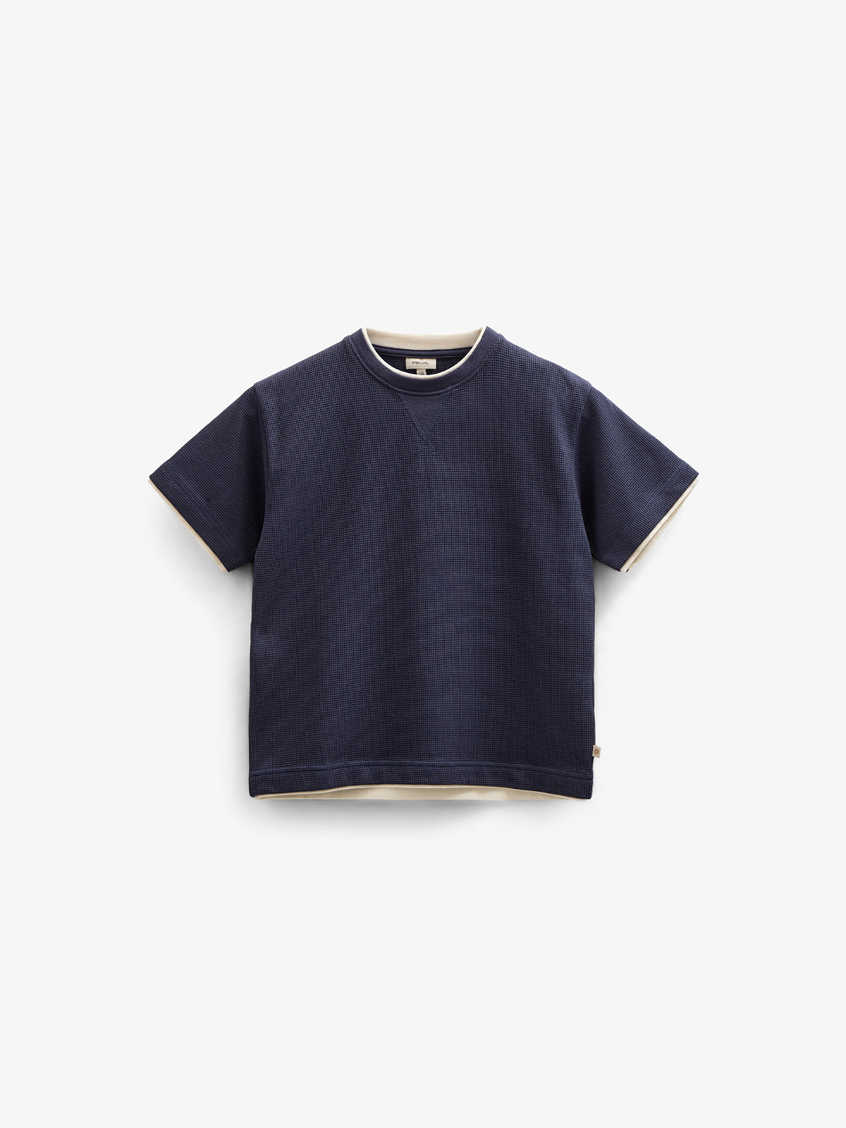 Gestructureerd T-shirt met korte mouwen - Tween - Navy | 100710 Malthe