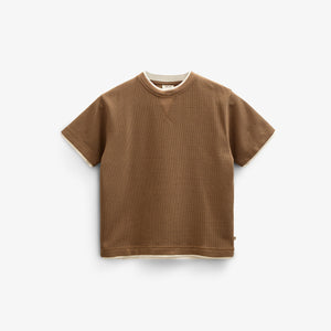 Gestructureerd T-shirt met korte mouwen - Tween - Coffee | 100712 Malthe