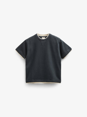 Gestructureerd T-shirt met korte mouwen - Tween - Forest Green | 100714 Malthe