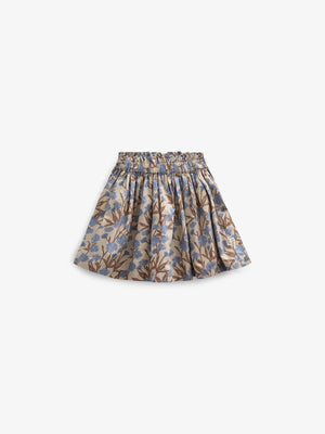 Bedrukte katoenen popeline rok - Tween - Blue / Brown | 100716 Amy