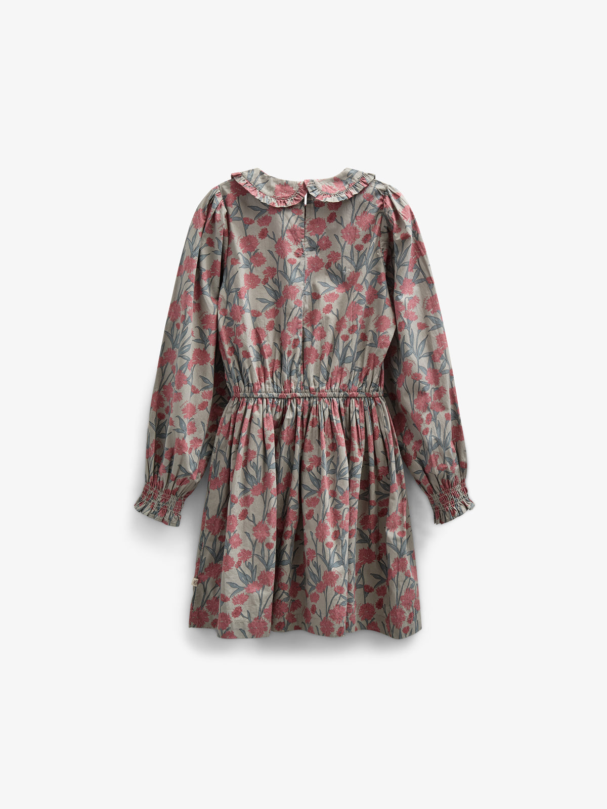 Bedrukte katoenen popeline jurk met elastiek in de taille - Tween - Rose / Green | 100720 Amy