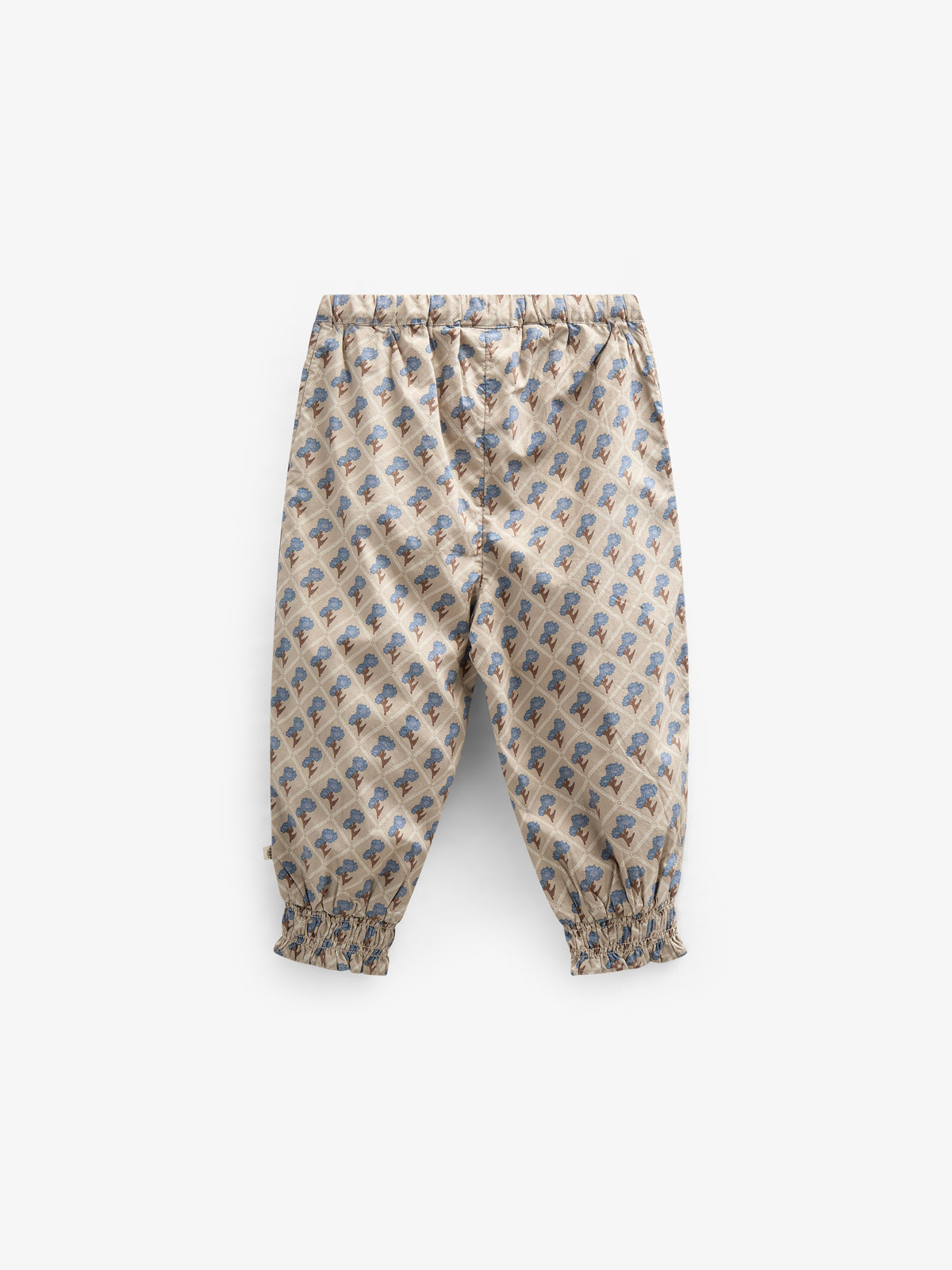 Bedrukte katoenen popeline broek - Kids - Caffe Latte w. Blue | 100724 Amine