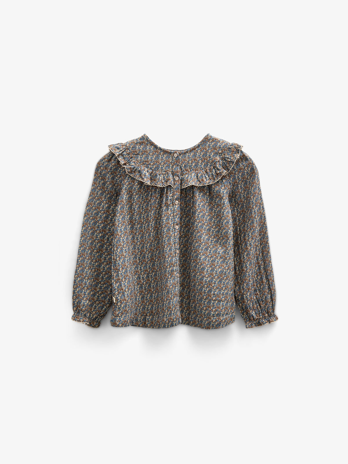 Gedrukte dubbel gaas blouse - Kids - Blue / Brown | 100729 Maggie