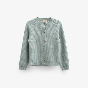 unisex vest van wolmix - Kids - Green Melange | 100747 Cork