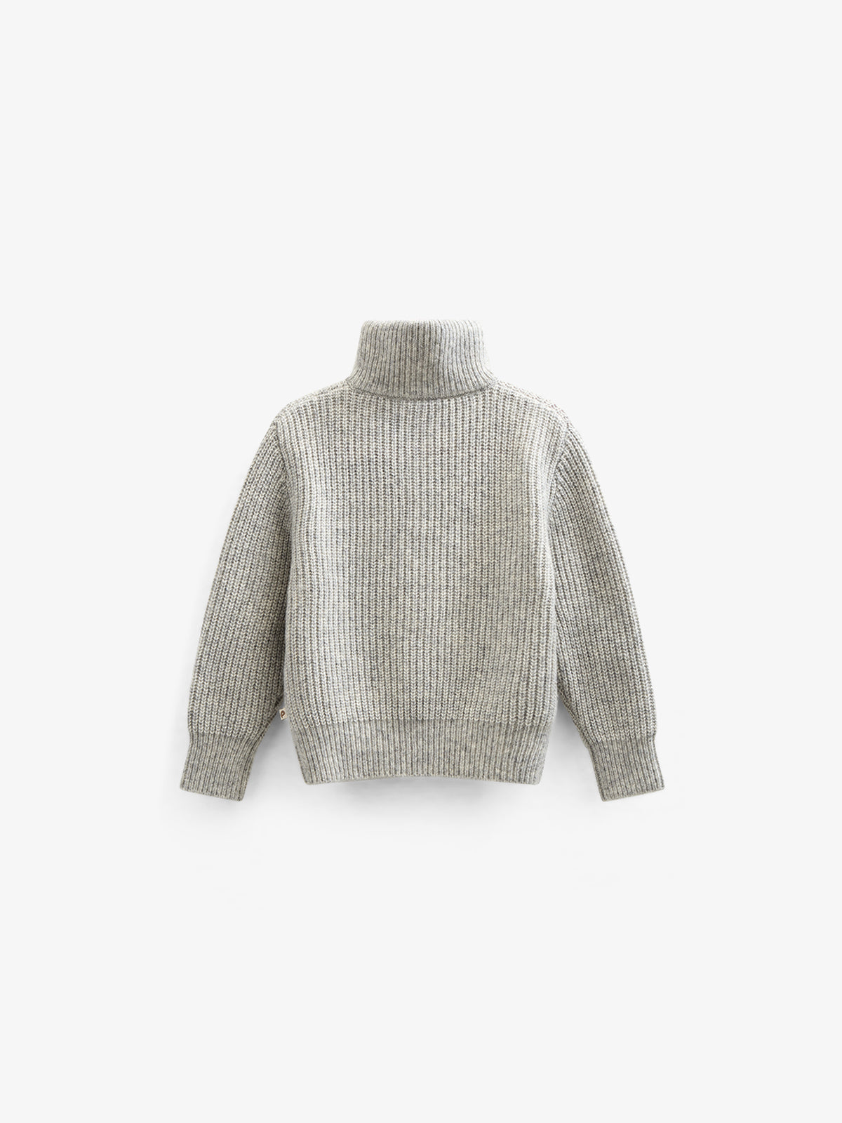 Trui van wolmix met halve rits - Tween - Grey Melange | 100753 Adam