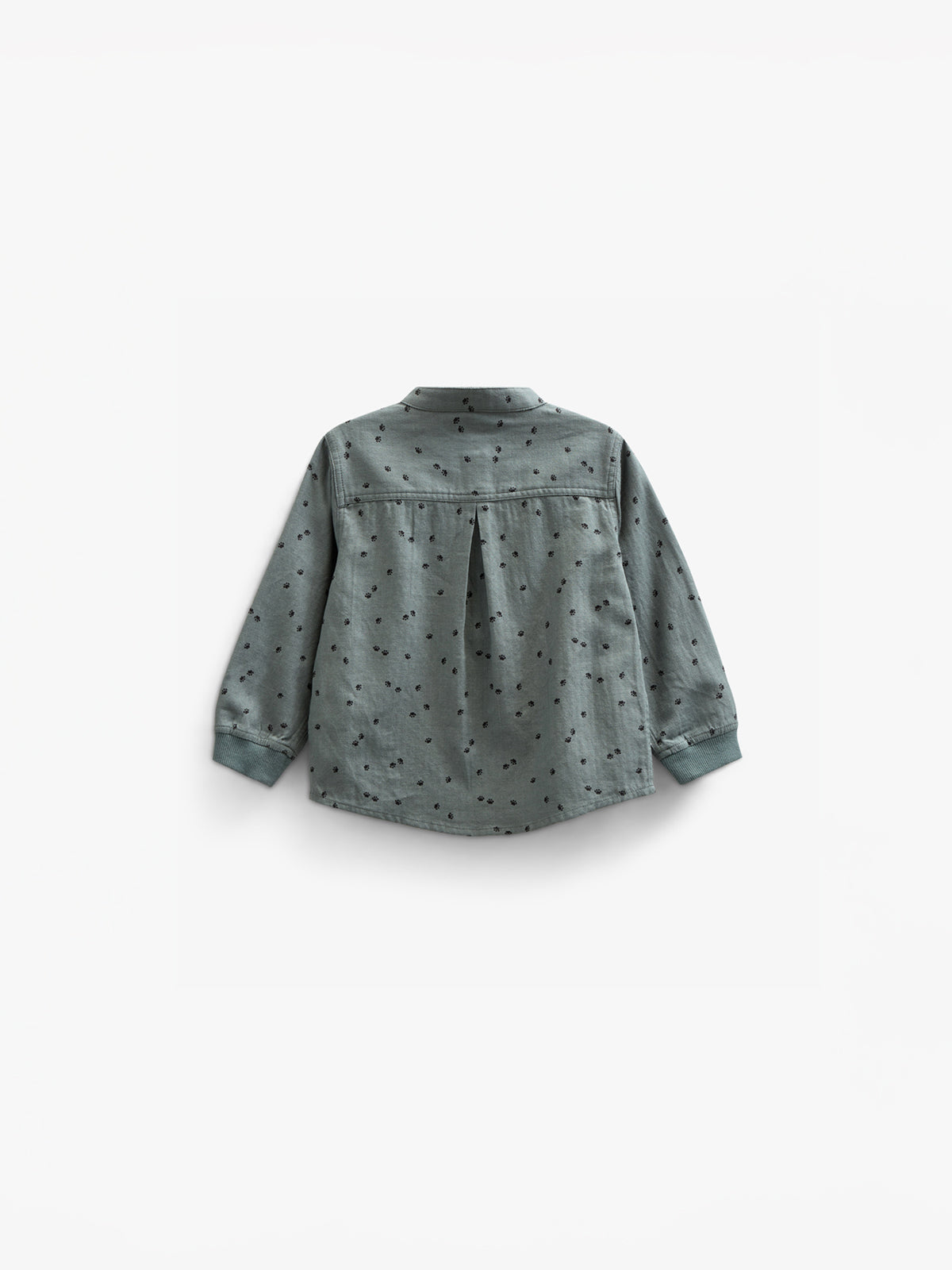 Visgraat Geweven Katoenen Shirt met Print - Kids - Dark Dusty Green | 100761 Edward
