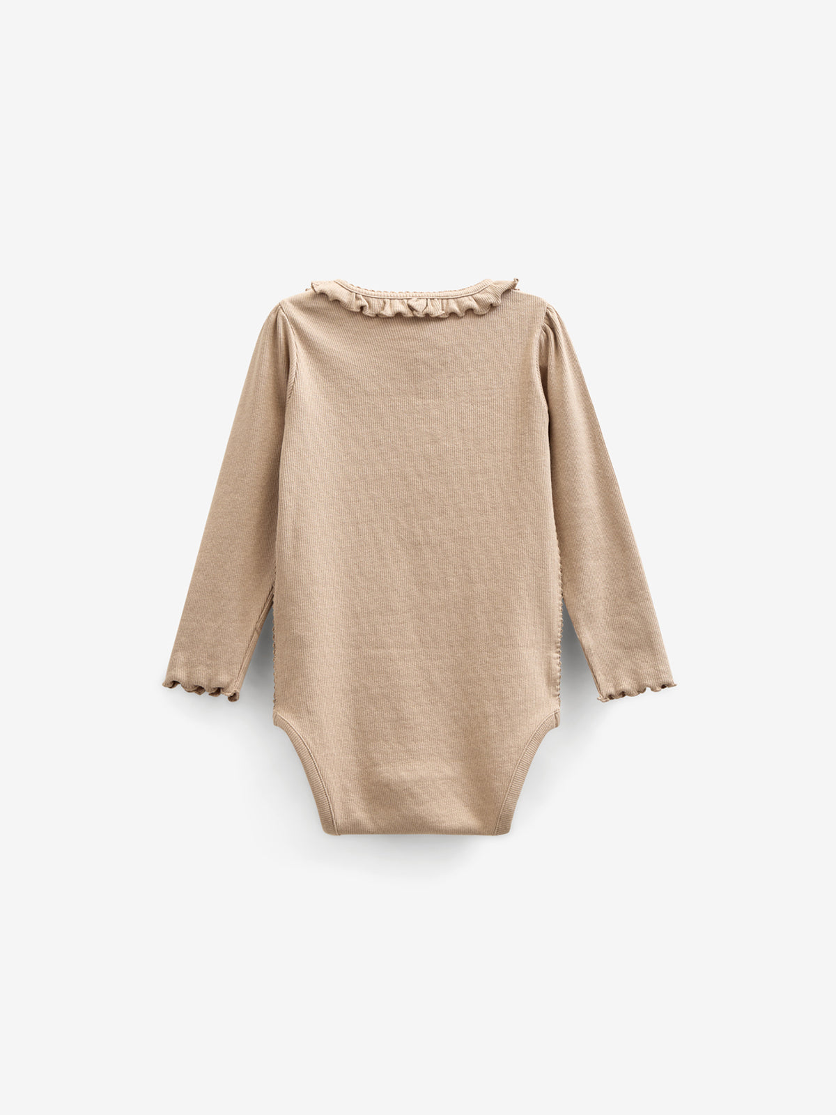 Modal Rib Bodysuit met lange mouwen en Picot-randje - Kids - Caffe Latte | 100784 Mia
