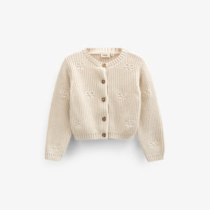 Gebreid katoenen vest met strikjes - Kids - Nature | 100790 Freya