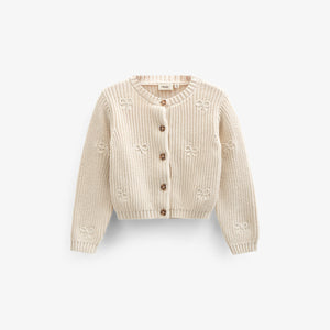 Gebreid katoenen vest met strikjes - Tween - Nature | 100791 Freya