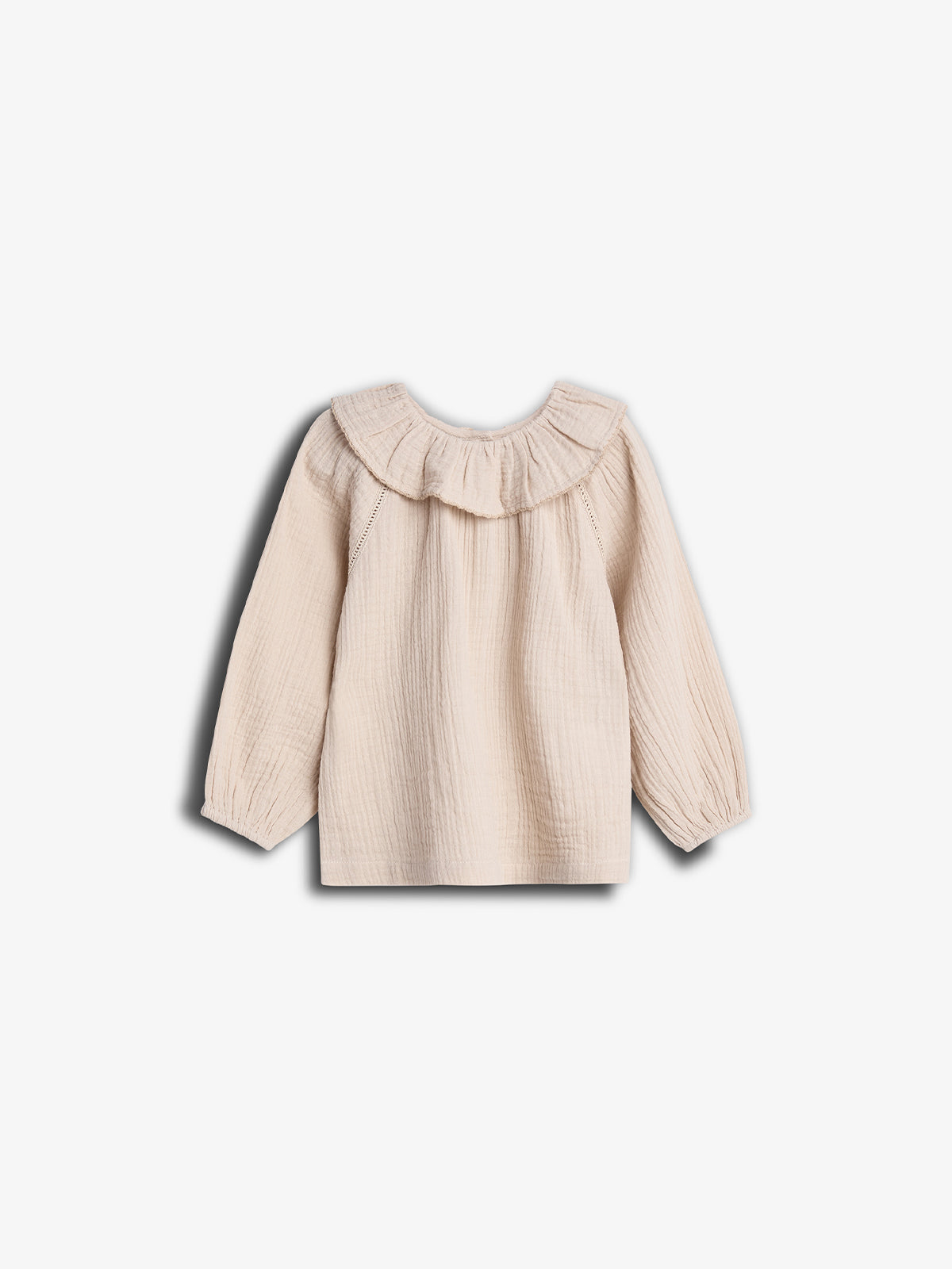 Musselin blouse met kraag - Kids - Light Beige | 100237 Ella