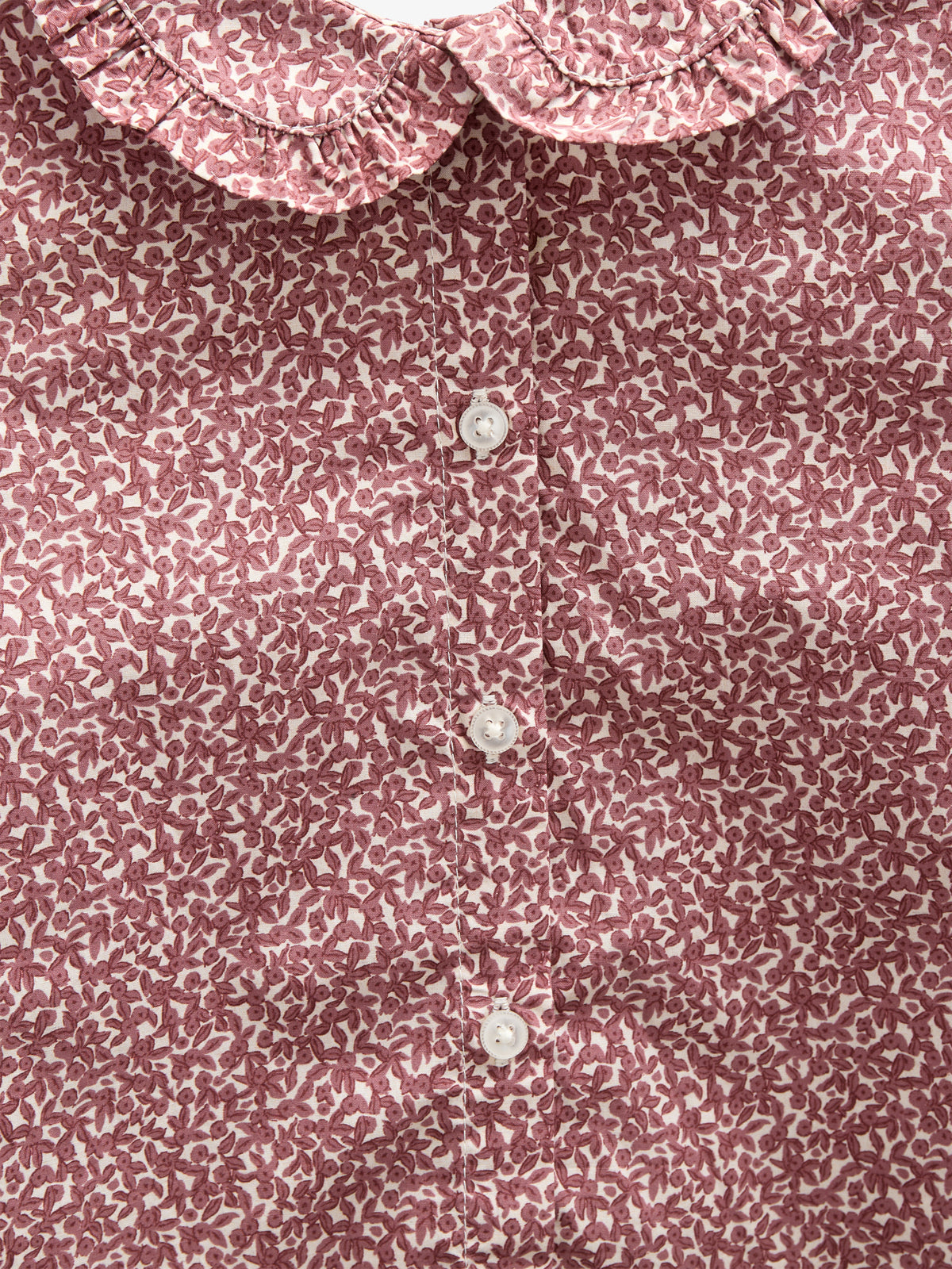 Bedrukte katoenen popeline blouse met kraag - Kids - Vintage Red | 100799 Allie
